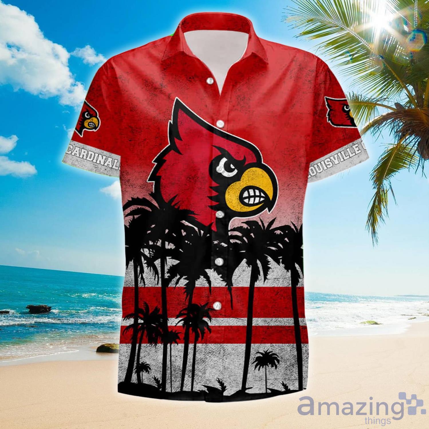 Louisville Cardinals Short Sleeve Aloha Hawaiian Shirt And Shorts Beach  Gift - Banantees