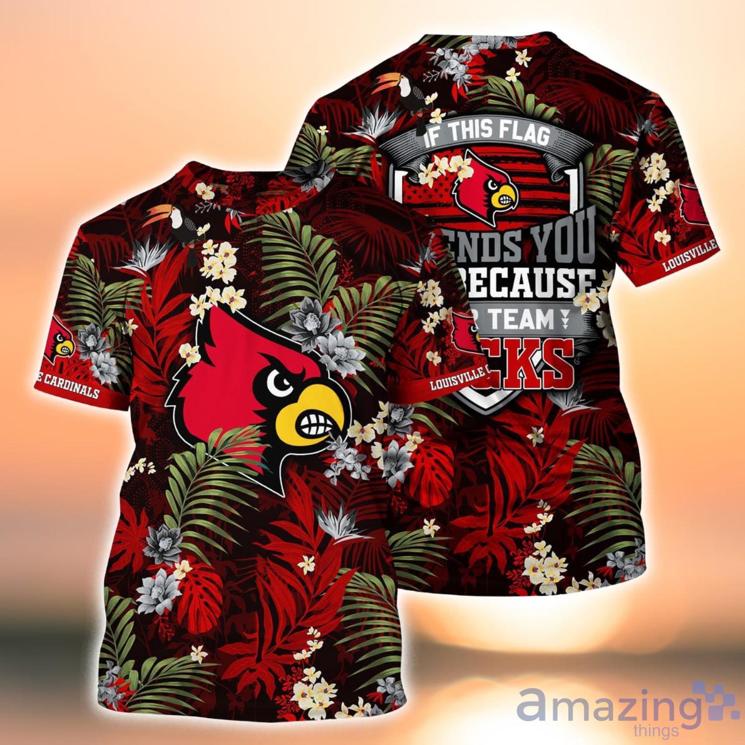  Louisville Cardinals Summer Hawaiian 3D T-Shirt Product Photo 1