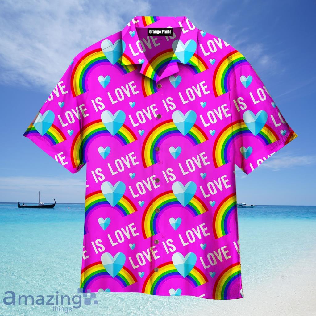 Love Is Love LGBT Rainbow Hawaiian Shirt For Men And Women - Love Is Love LGBT Rainbow Hawaiian Shirt For Men And Women