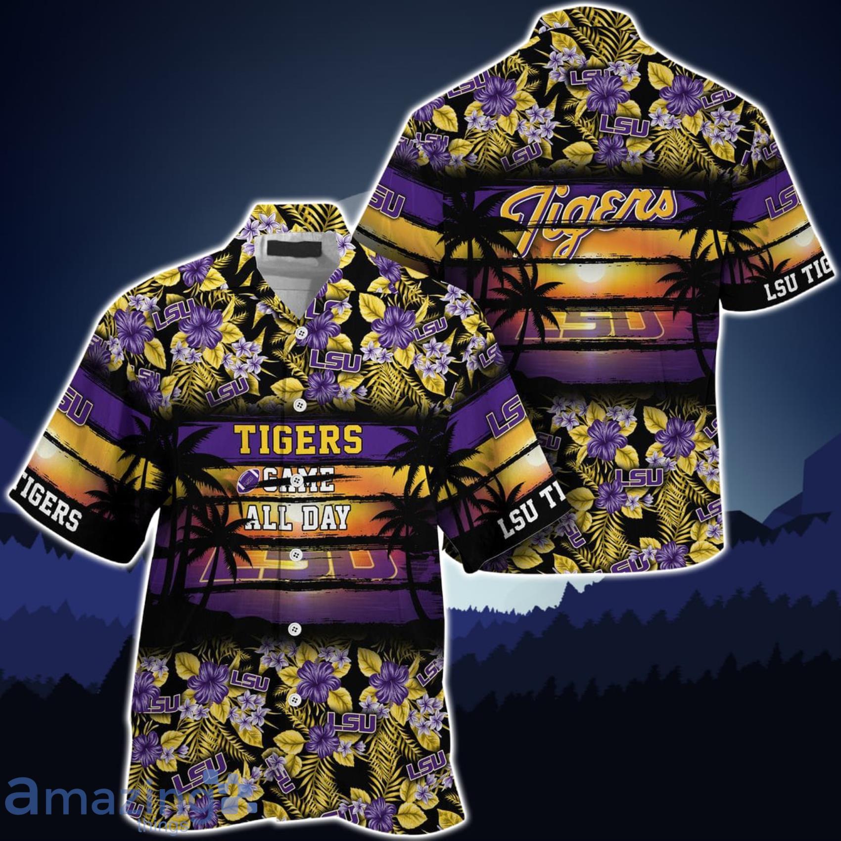 LSU TIGERS Came All Day Flower Hawaiian Shirt Product Photo 1