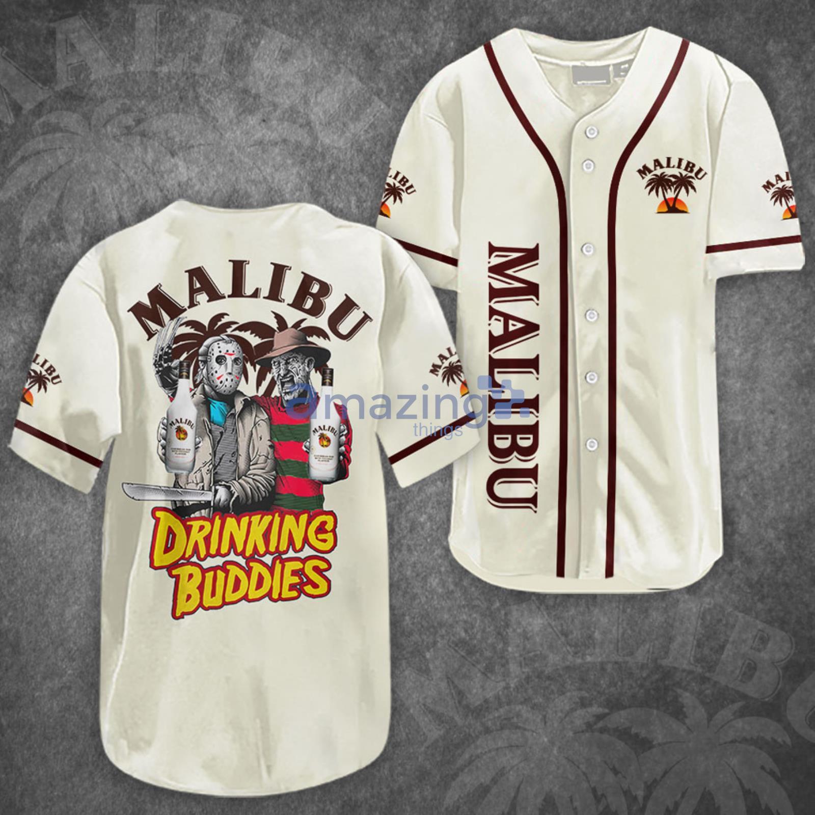 Malibu Horror Drink Buddies Halloween Baseball Jersey Shirt Product Photo 1
