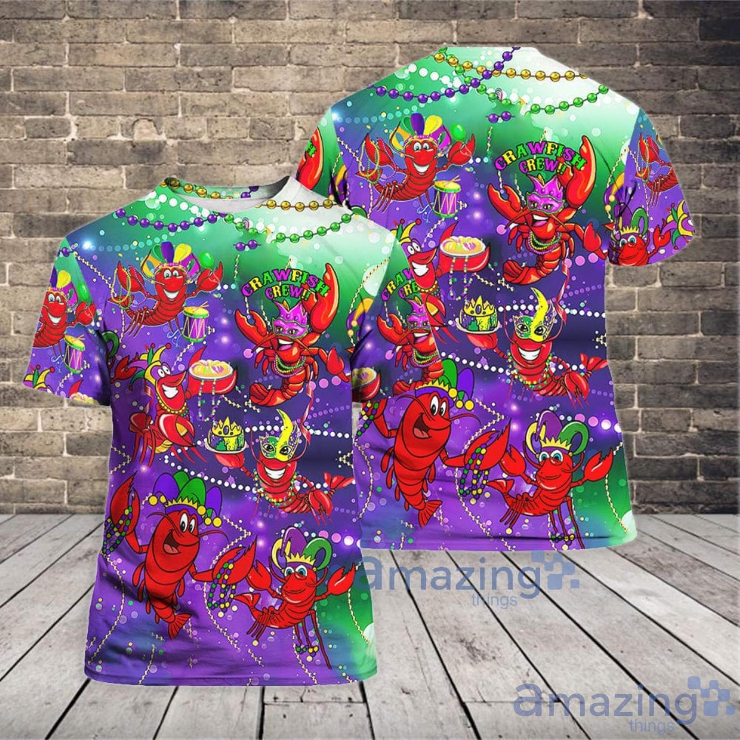 Mardi Gras Crawfish Crew 3D T-Shirt Product Photo 1