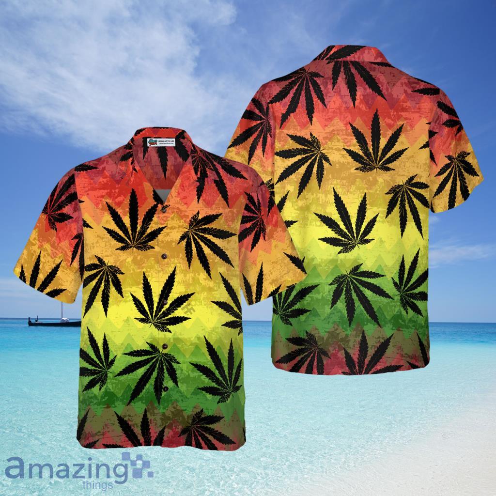 Marijuana Leaf Rasta Hawaiian Shirt For Men - Marijuana Leaf Rasta Hawaiian Shirt For Men