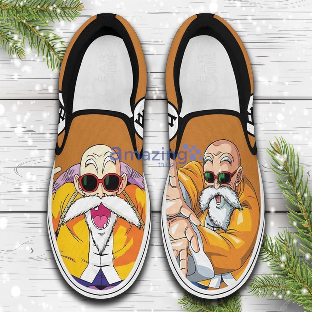 Master Roshi Dragon Ball Custom Anime Slip On Sneakers Shoes - Master Roshi Dragon Ball Custom Anime Slip On Sneakers Shoes