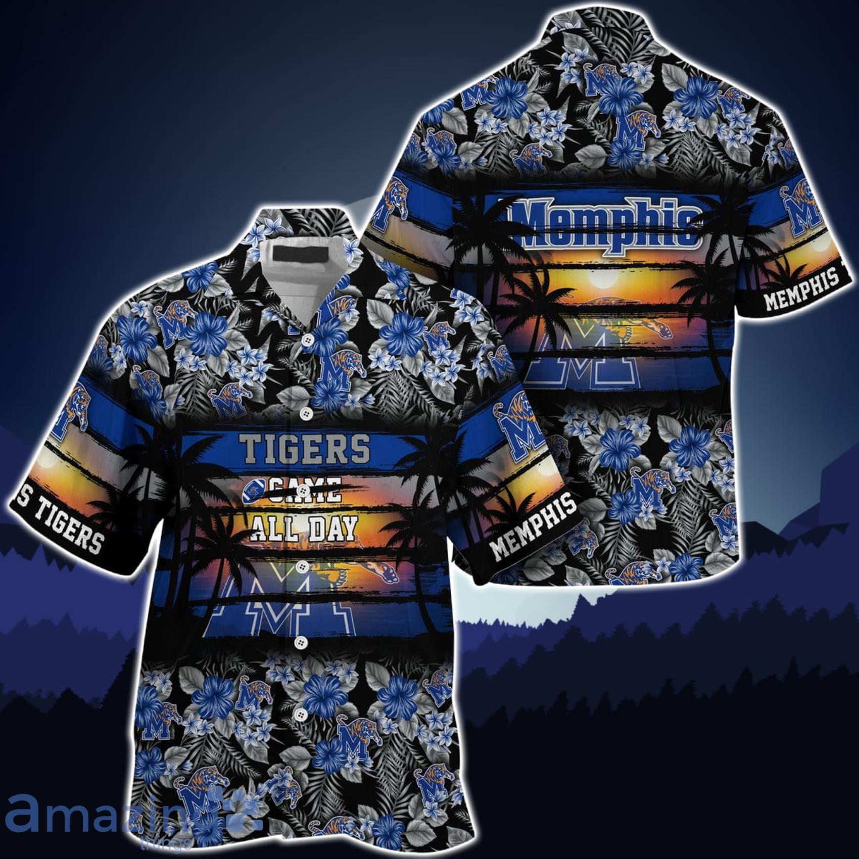 Memphis Tigers Came All Day Flower Hawaiian Shirt Product Photo 1