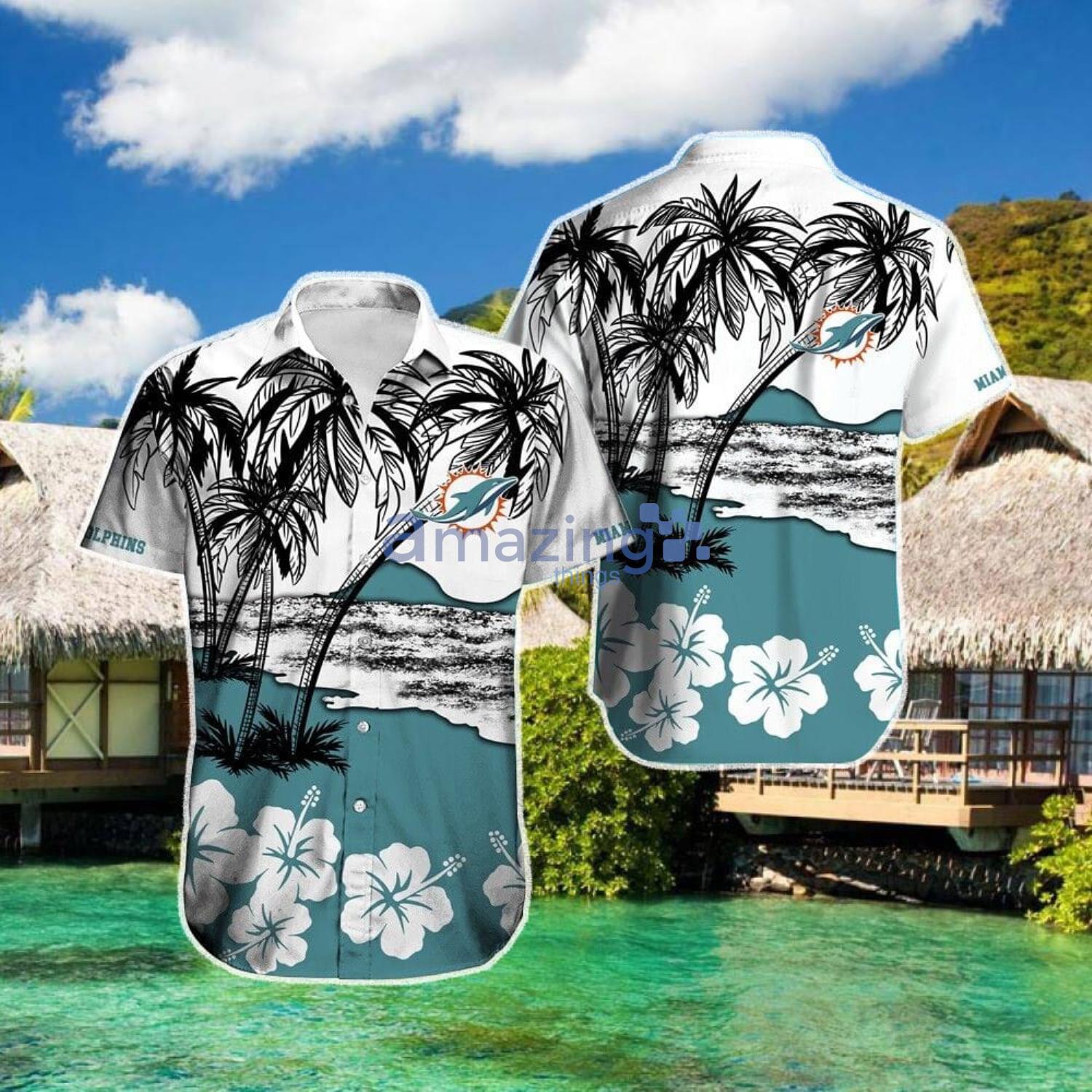 Miami Dolphins Coconut And Flower Hawaiian Shirt For Sport Fans Gift Product Photo 1