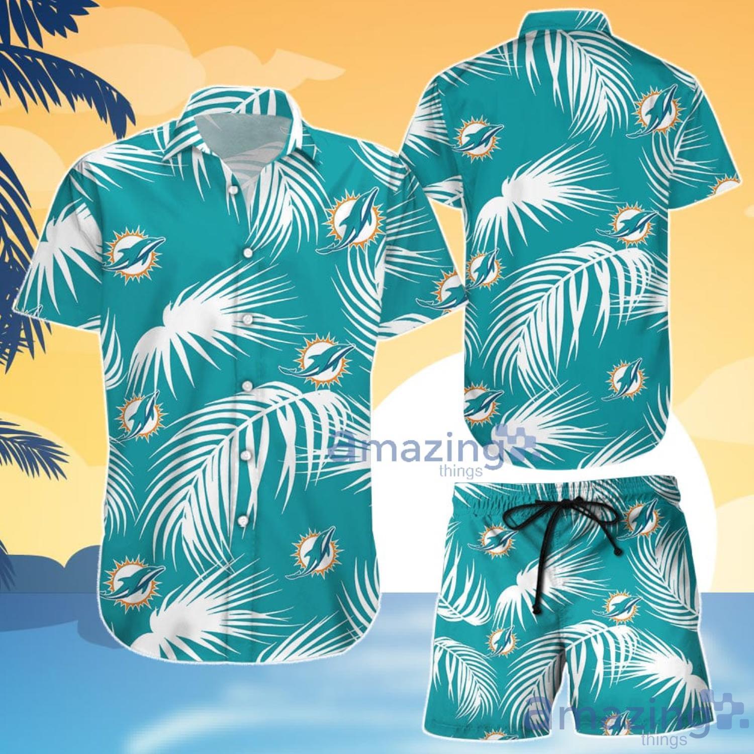 Miami Dolphins Flower Short Sleeve Hawaiian Shirt & Short