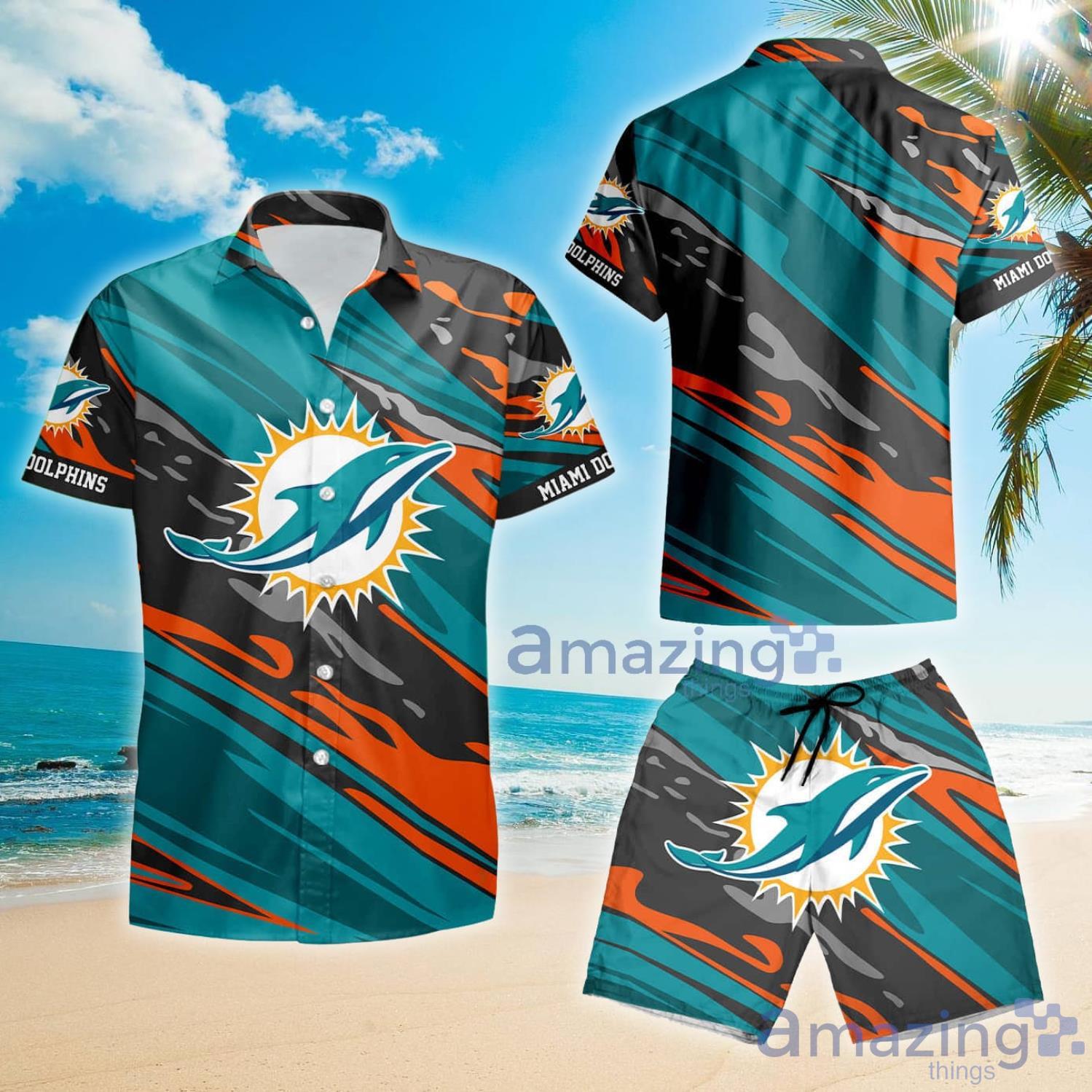 Fans Miami Dolphins NFL Logo Combo Hawaiian Shirt And Short Summer