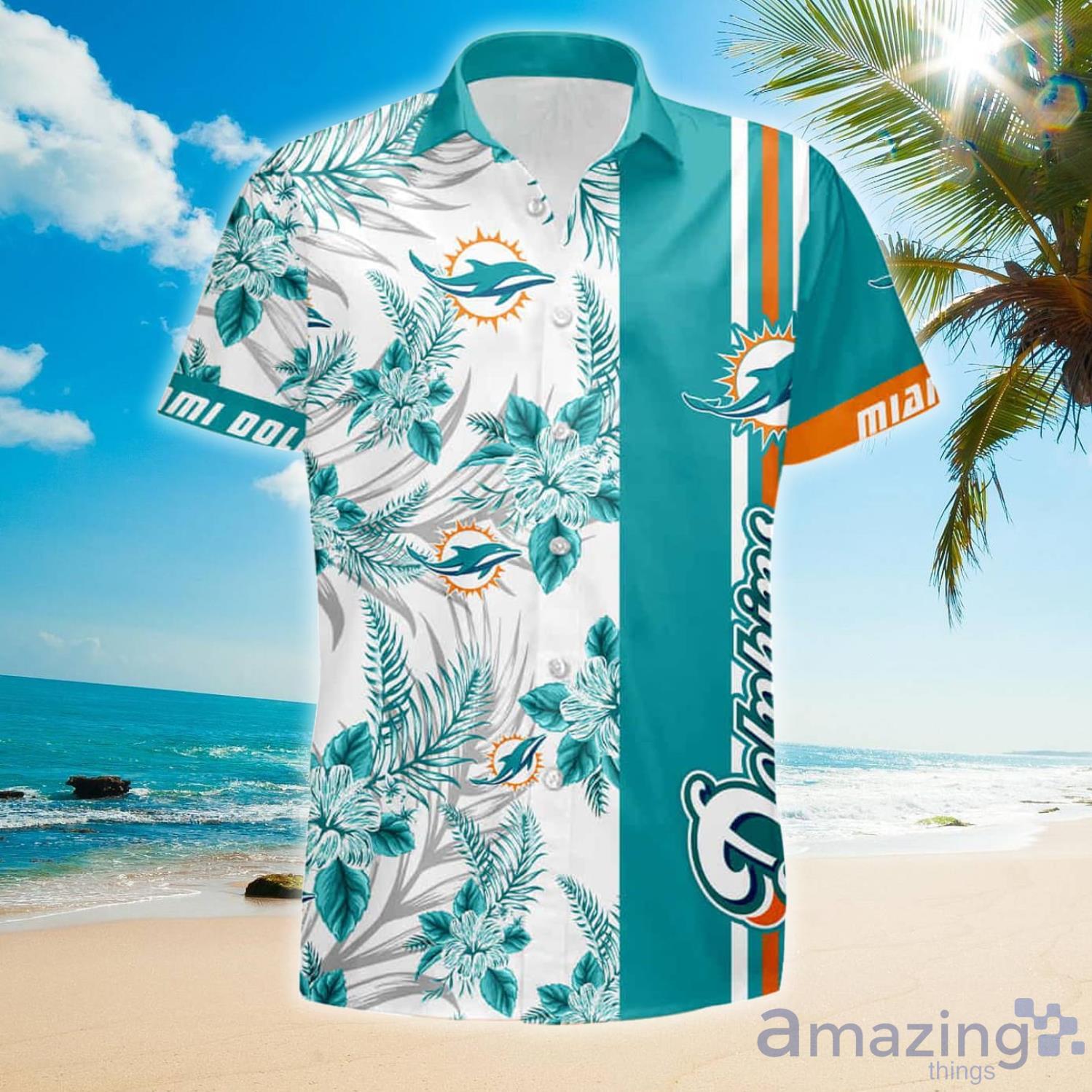 Fans Miami Dolphins NFL Logo Combo Hawaiian Shirt And Short Summer