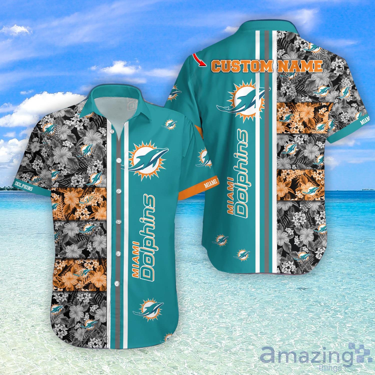 Miami Dolphins NFL Custom Name Hawaii Shirt For Fans Summer Gift