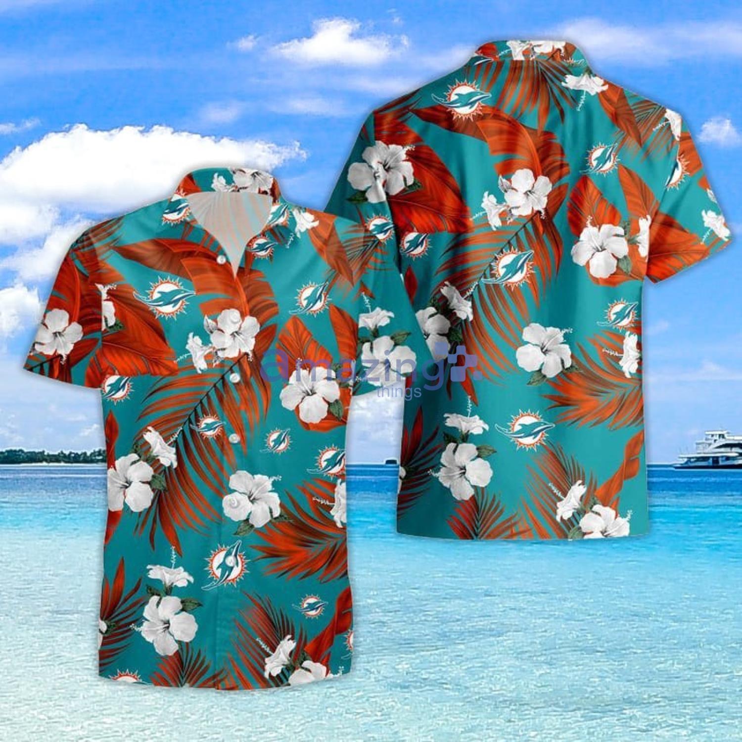 Miami Dolphins Tropical Flowers For Fans Hawaiian Shirt and Short Product Photo 1
