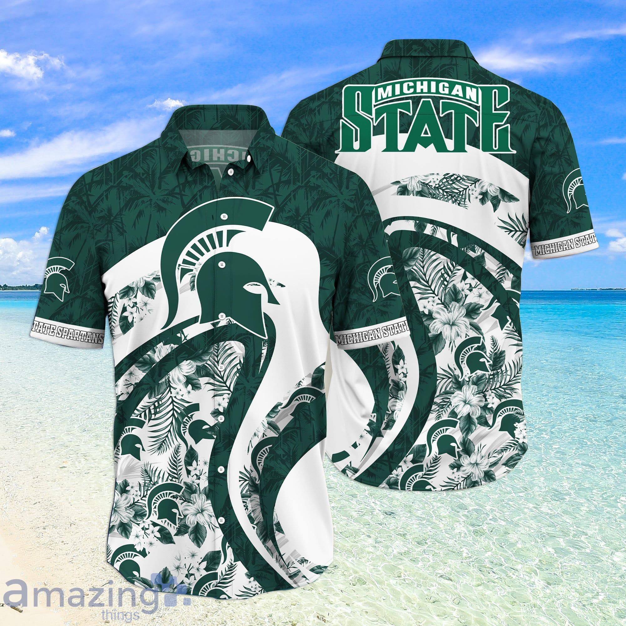 NCAA Michigan State Spartans Flower Cheap Hawaiian Shirt 3D Shirt