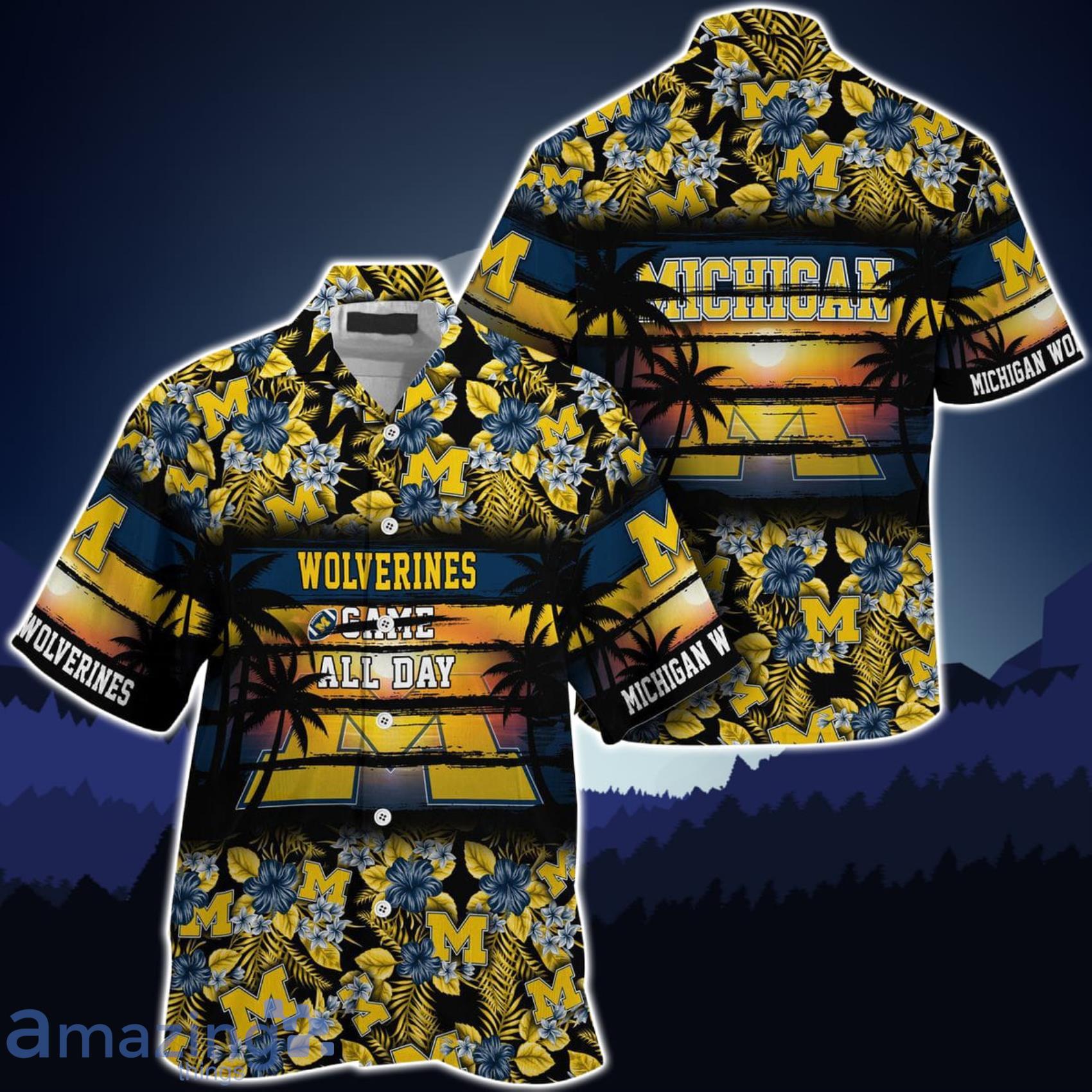 Michigan Wolverines Came All Day Flower Hawaiian Shirt Product Photo 1