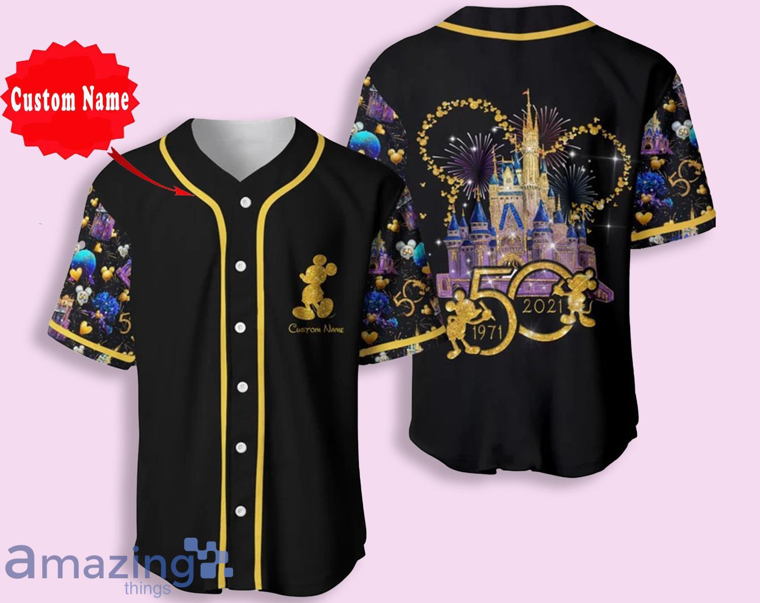 Mickey Fantasia Disney Cartoon Custom Name And Number Baseball Jersey –