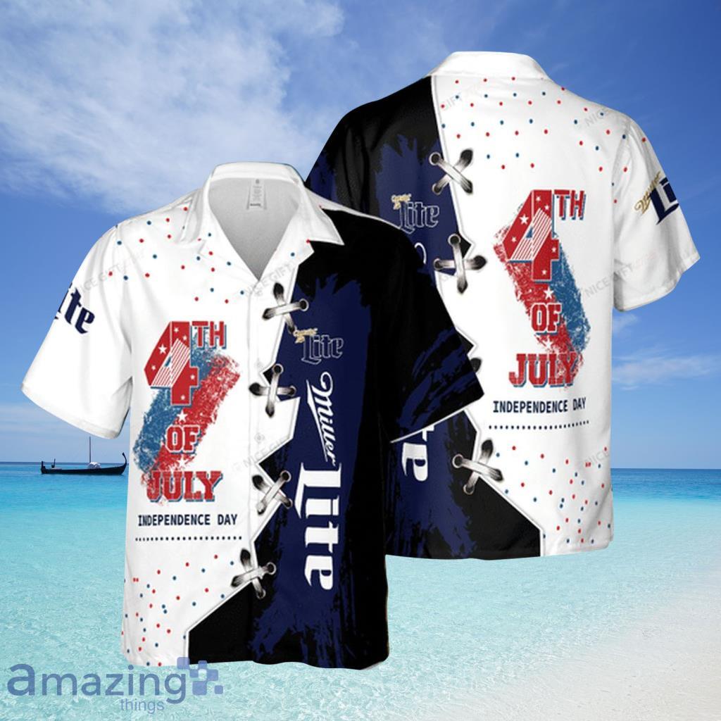 Miller Lite 4th of July Hawaiian Shirt For Men And Women - Miller Lite 4th of July Hawaiian Shirt For Men And Women