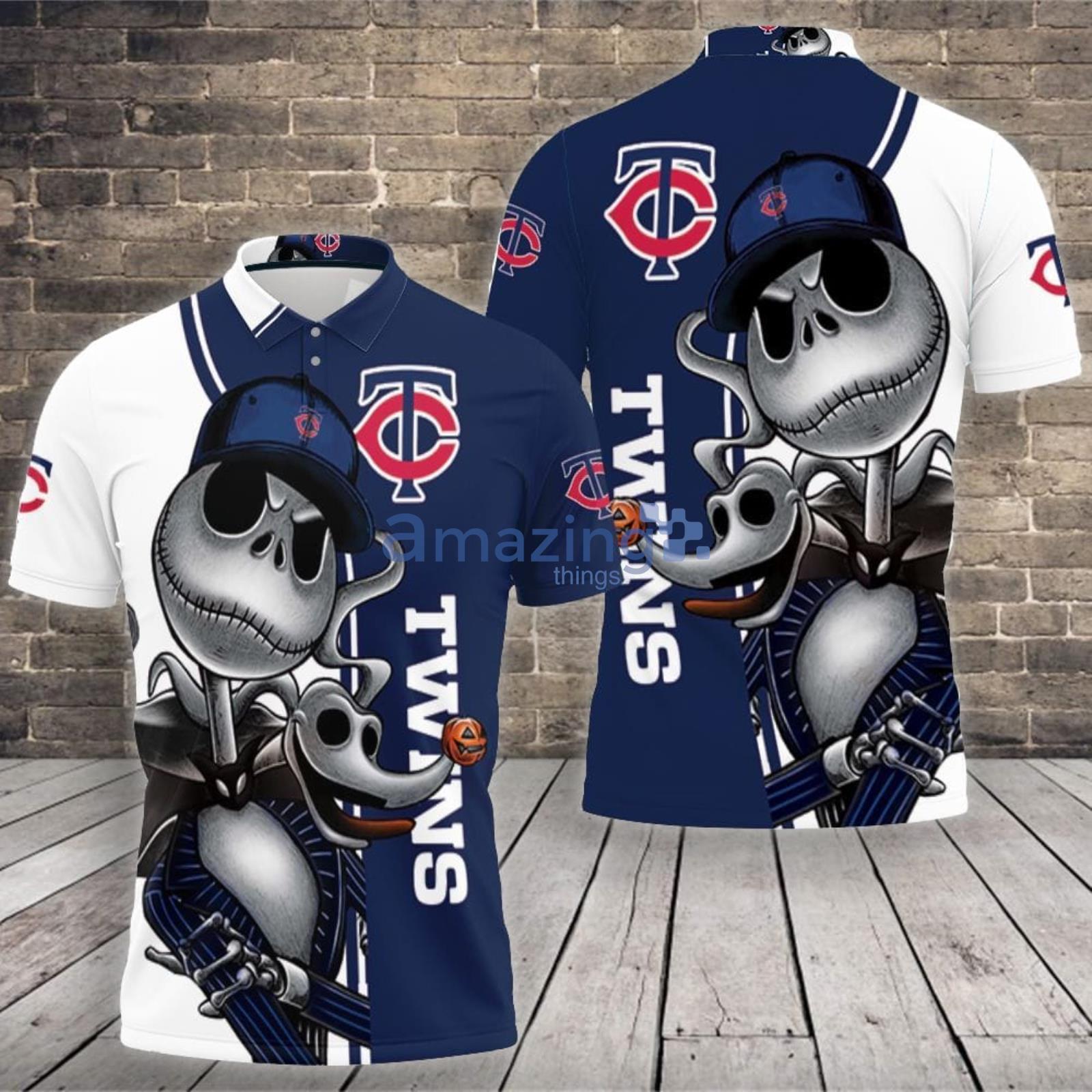 Minnesota Twins Jack Skellington And Zero Polo Shirt For Sport Fans Product Photo 1 Minnesota Twins Jack Skellington And Zero Polo Shirt For Sport Fans Product Photo 1