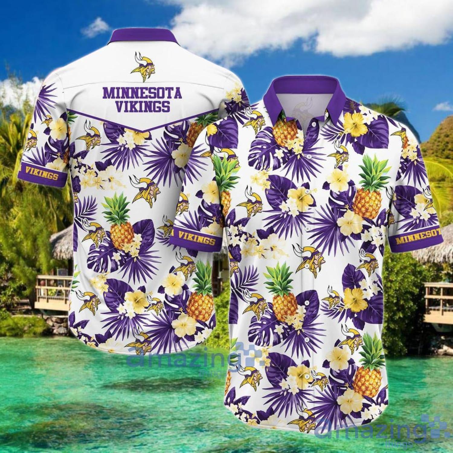 20% OFF Minnesota Vikings Hawaiian Shirt Tropical Flower Short