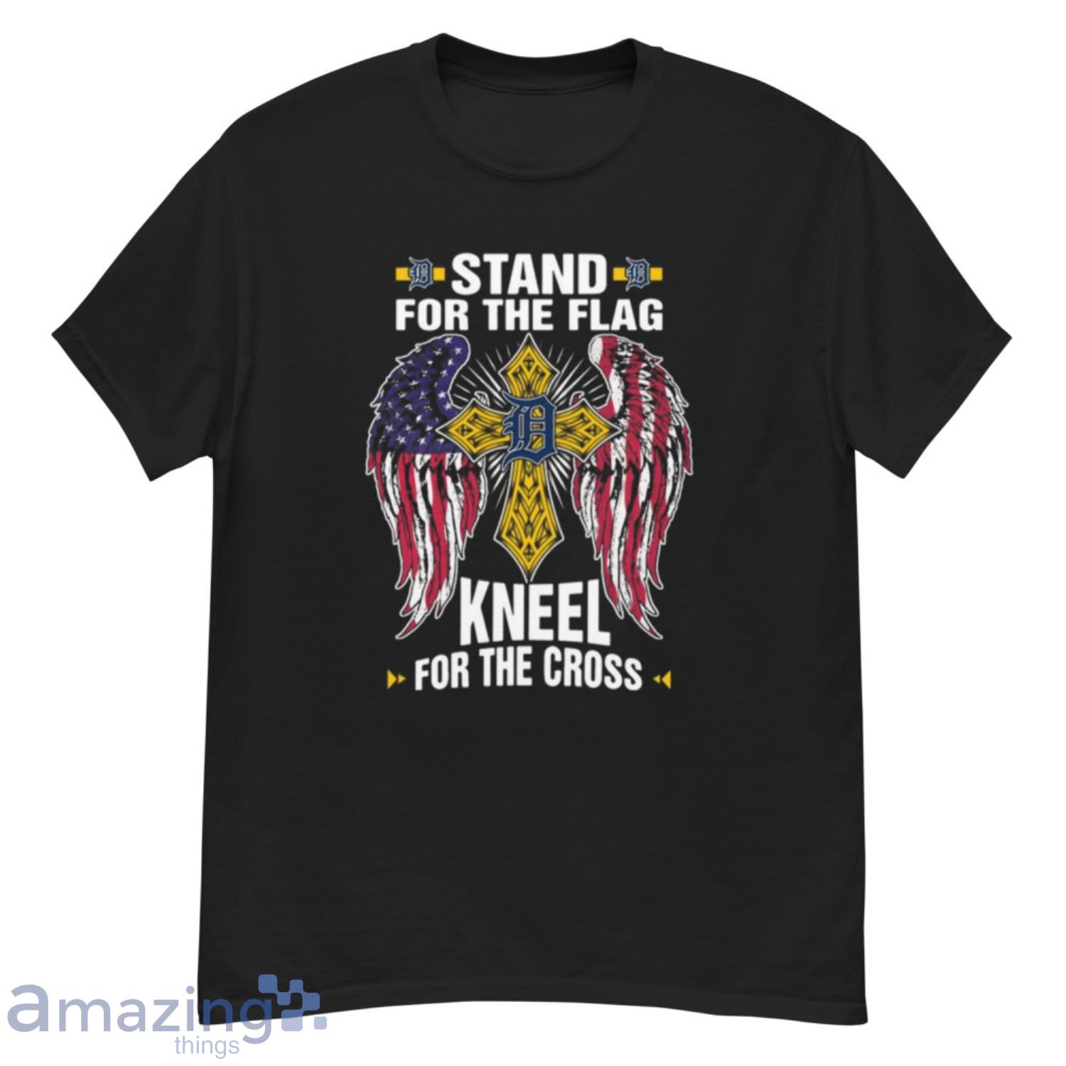MLB Baseball Detroit Tigers Stand For Flag Kneel For The Cross Shirt T Shirt - G500 Men’s Classic T-Shirt