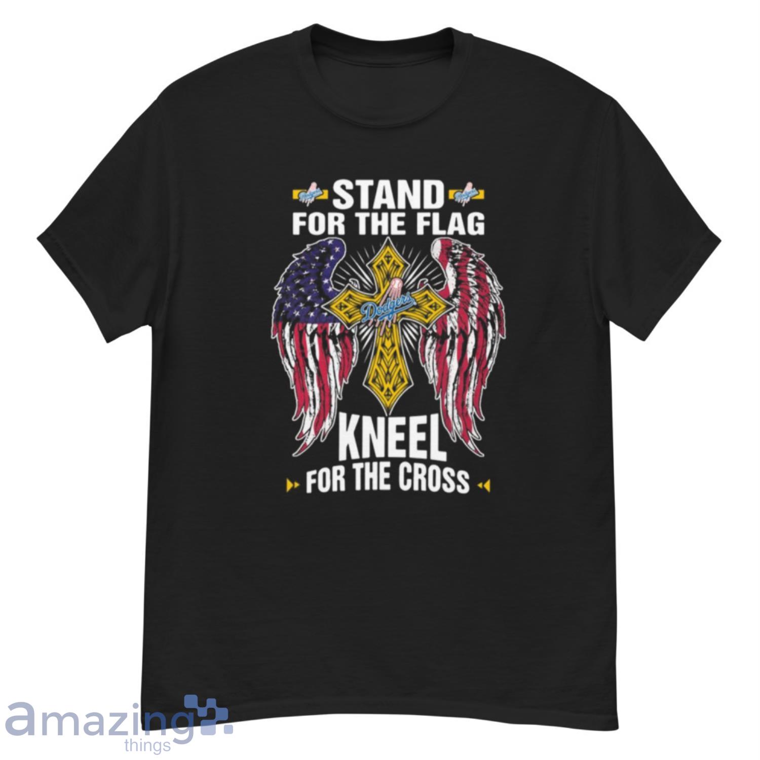 MLB Baseball Los Angeles Dodgers Stand For Flag Kneel For The Cross Shirt T Shirt - G500 Men’s Classic T-Shirt