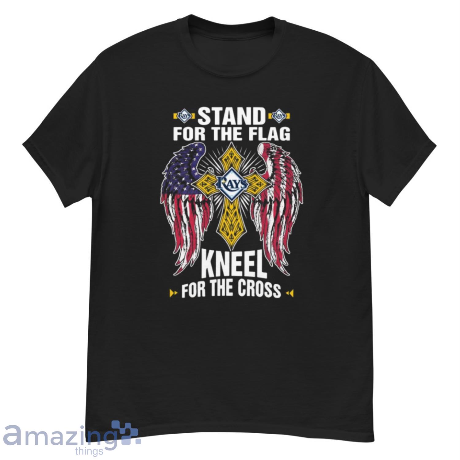 MLB Baseball Tampa Bay Rays Stand For Flag Kneel For The Cross Shirt T Shirt - G500 Men’s Classic T-Shirt