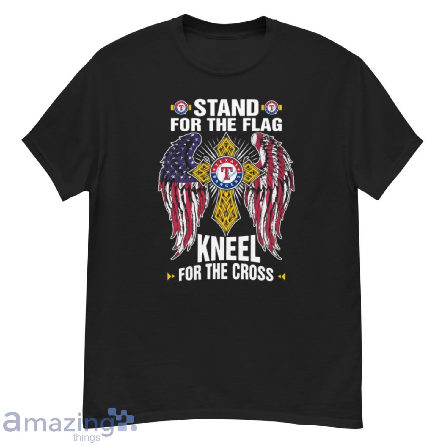 MLB Baseball Texas Rangers Stand For Flag Kneel For The Cross Shirt T Shirt - G500 Men’s Classic T-Shirt