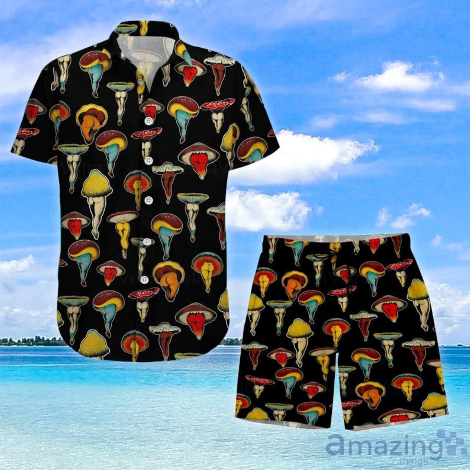 Mushroom Hawaiian Shirt And Short Product Photo 1