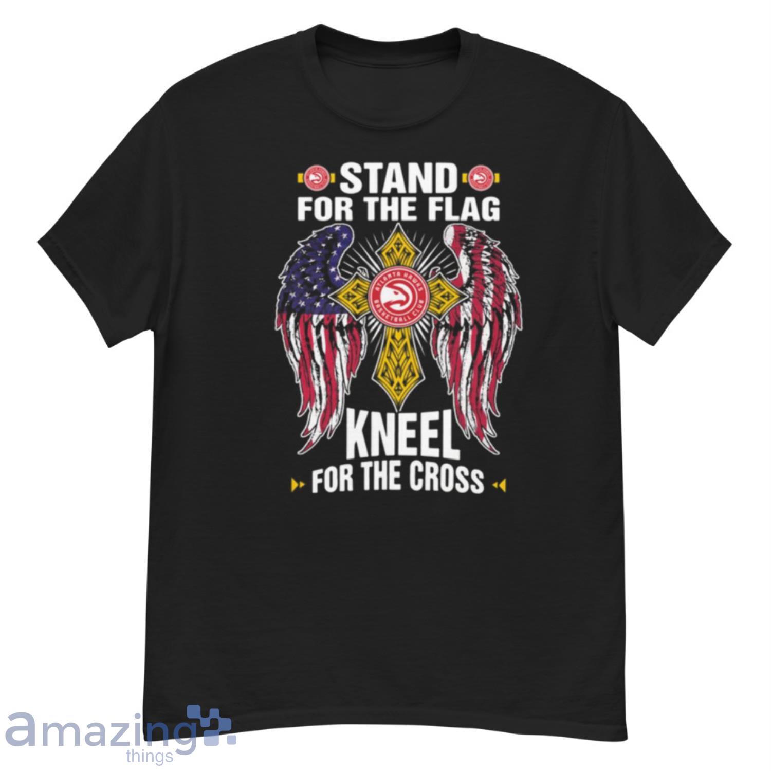 NBA Basketball Atlanta Hawks Stand For Flag Kneel For The Cross Shirt T Shirt - G500 Men’s Classic T-Shirt