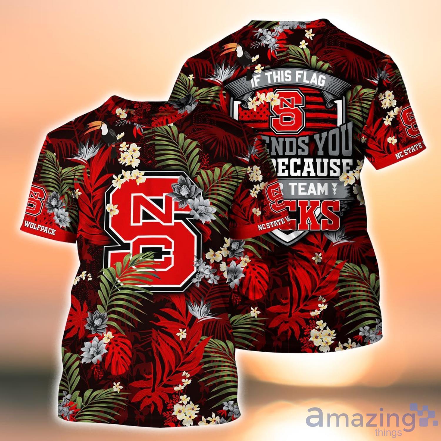  NC State Wolfpack Summer Hawaiian 3D T-Shirt Product Photo 1