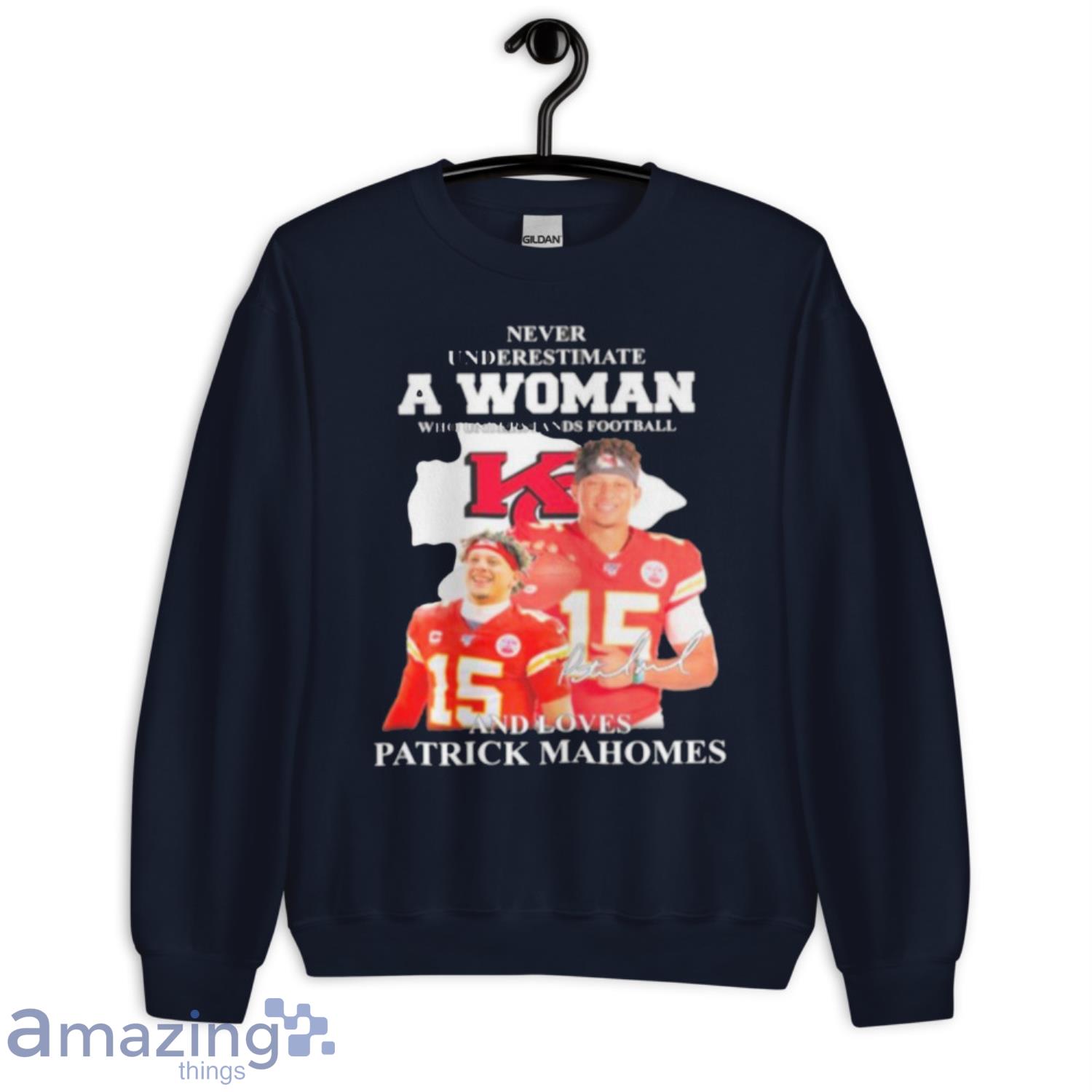 Patrick Mahomes Shirt Never Underestimate A Woman Loves Mahomes Chiefs Gift  For Her - Personalized Gifts: Family, Sports, Occasions, Trending