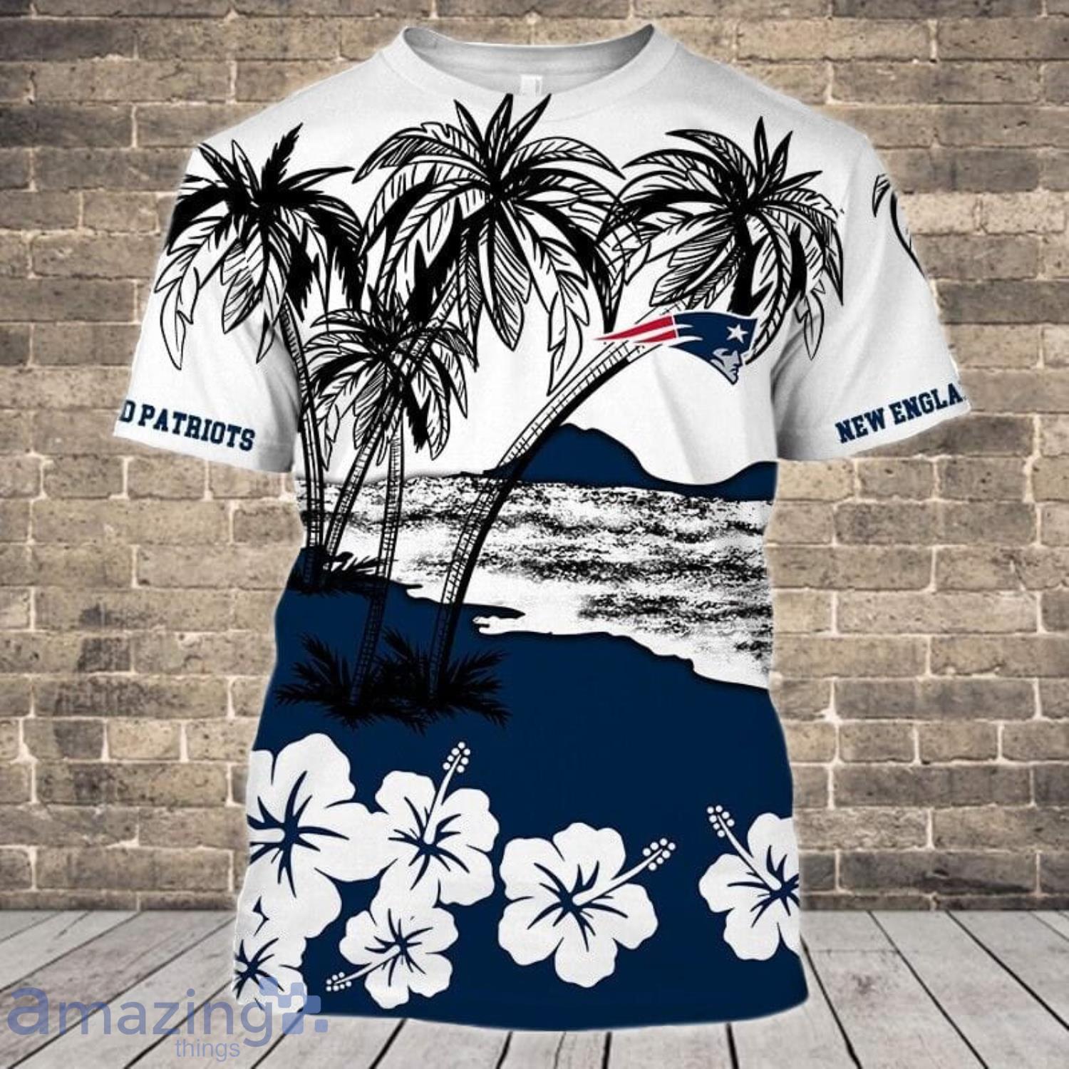 New England Patriots Coconut And Flower 3D T-Shirts Product Photo 1 New England Patriots Coconut And Flower 3D T-Shirts Product Photo 1