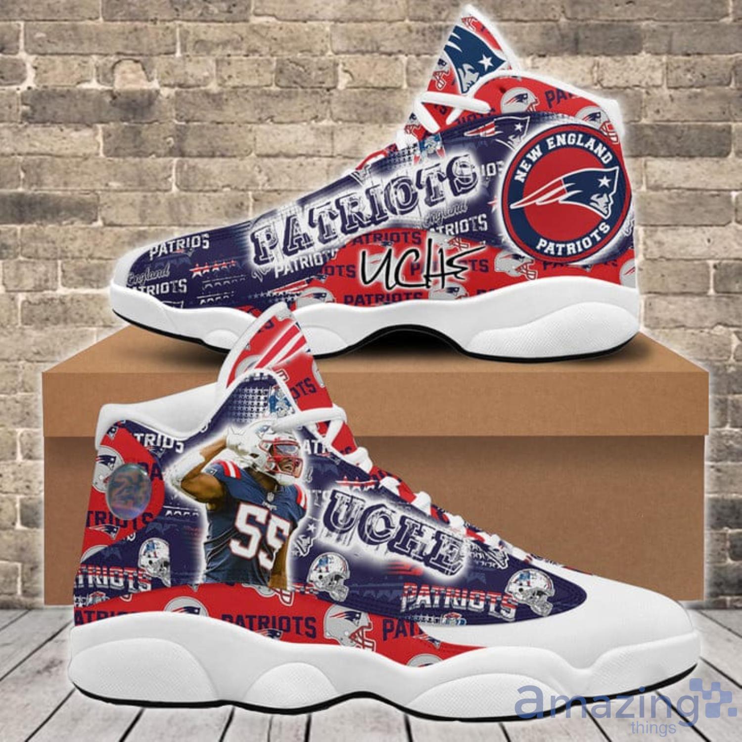 New England Patriots NFL Personalized Air Jordan 13 Sport Shoes - Growkoc