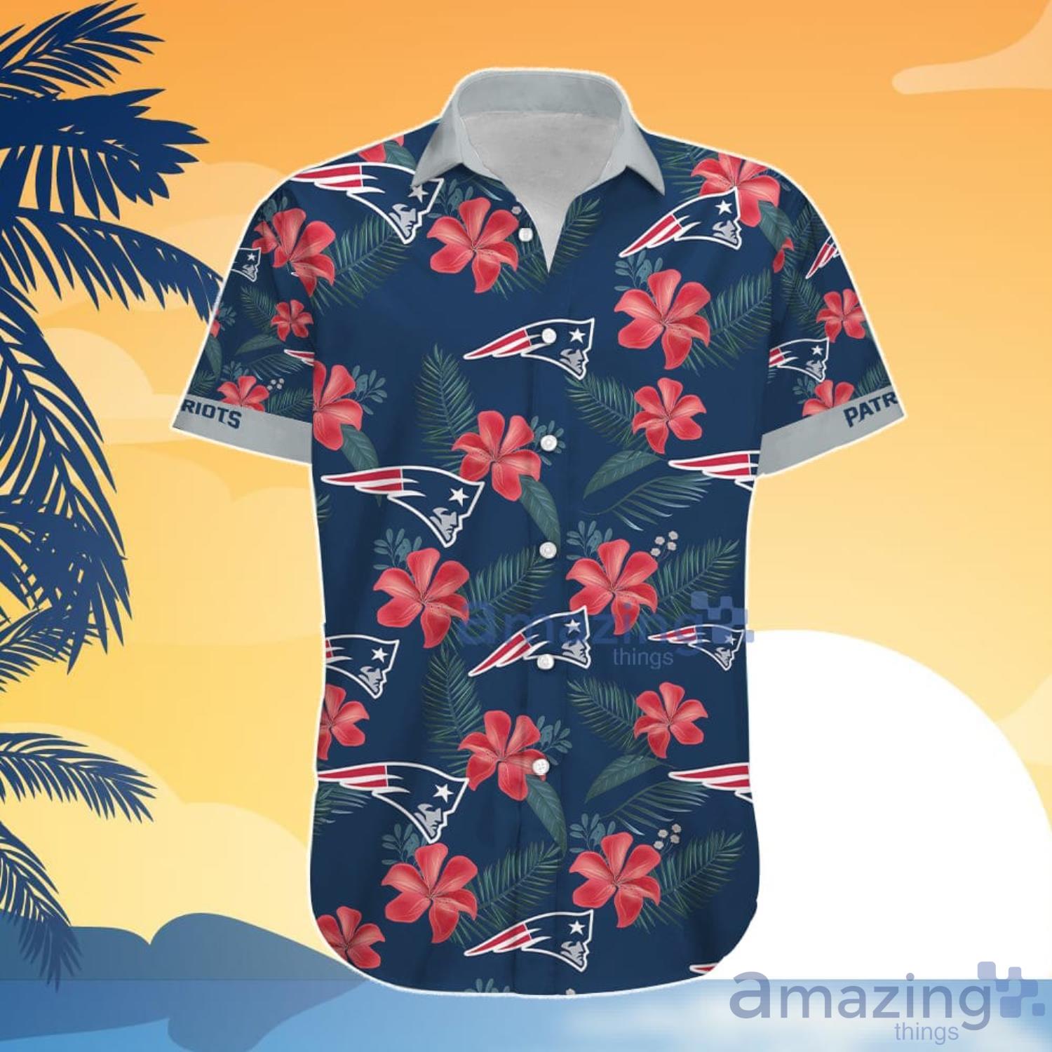 New England Patriots Flower Hawaiian Shirt And Shorts Gift For Summer image New England Patriots Flower Hawaiian Shirt And Shorts Gift For Summer Product Photo 5