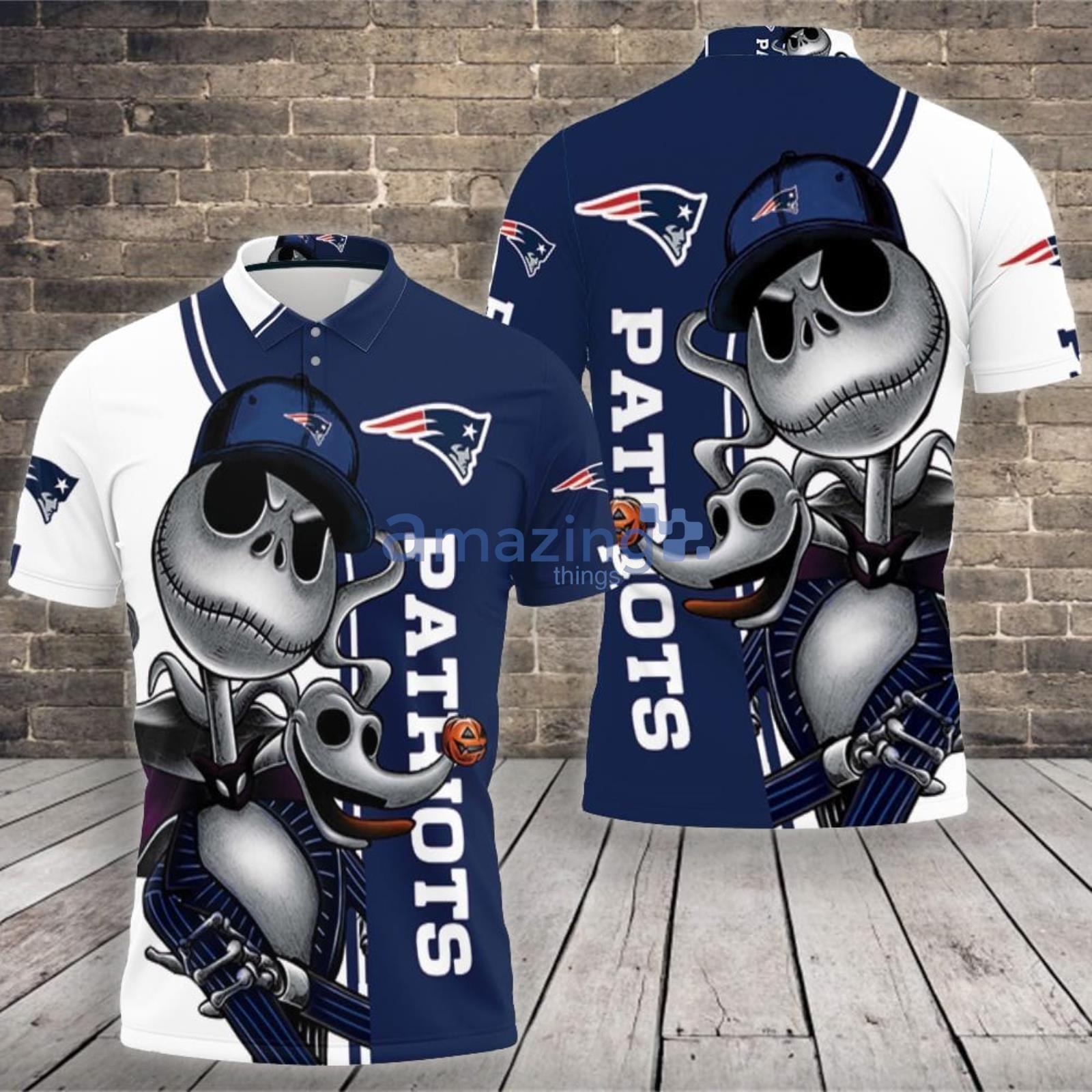 New England Patriots Jack Skellington And Zero Polo Shirt For Sport Fans Product Photo 1