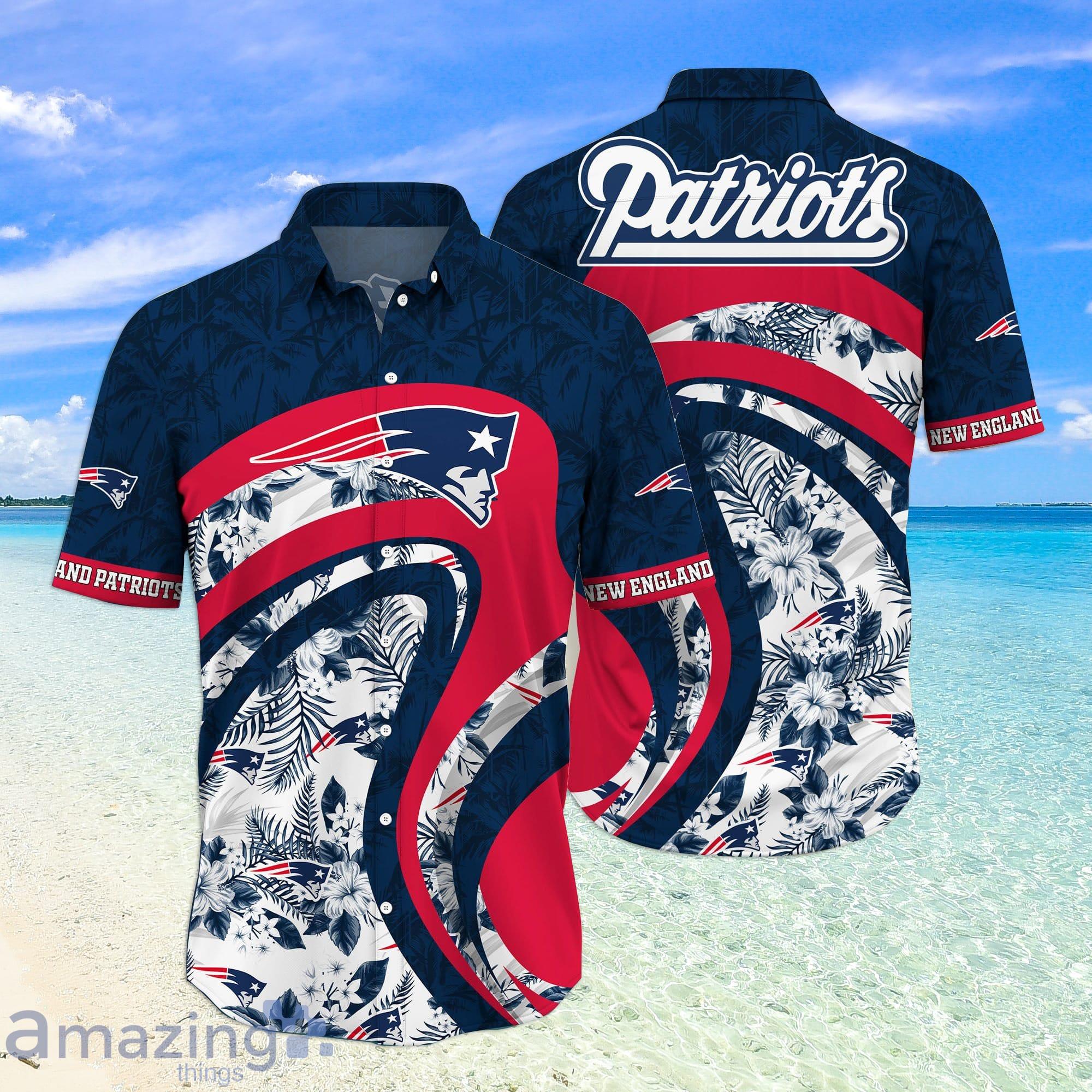 NFL New England Patriots Hawaiian Shirt Flower Tropical