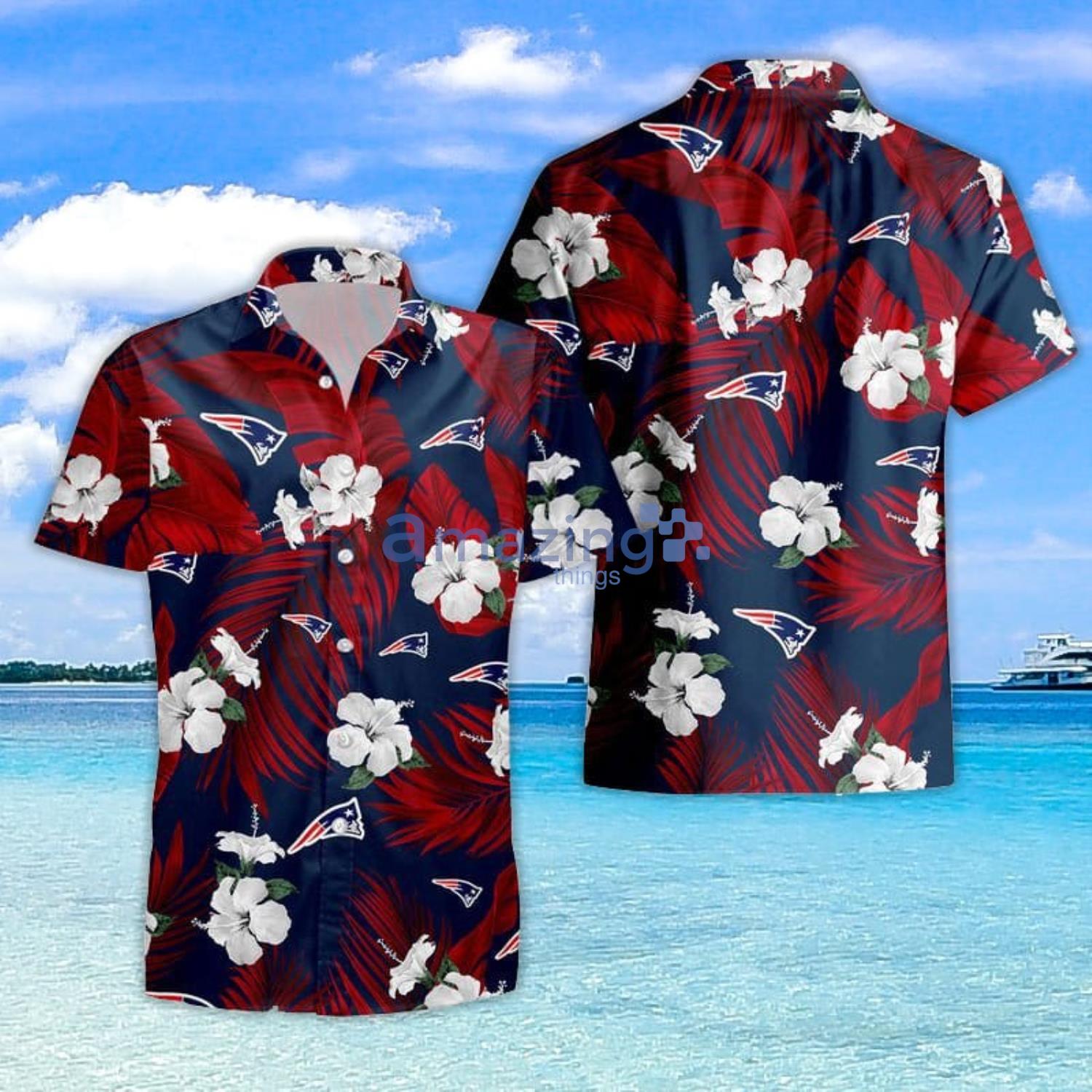 New England Patriots Tropical Flowers For Fans Hawaiian Shirt and Short