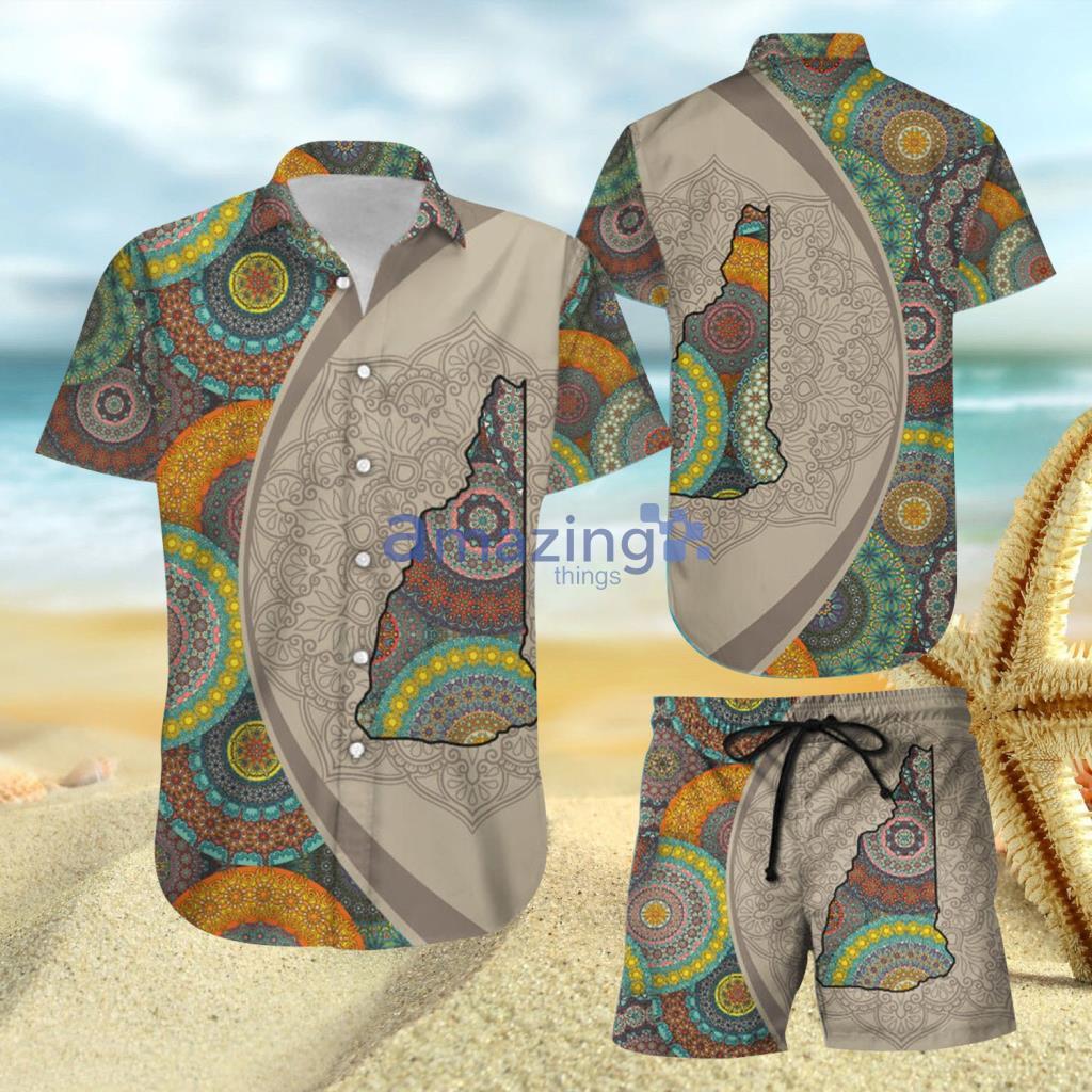 New Hampshire Mandala Hawaiian Shirt And Short - New Hampshire Mandala Hawaiian Shirt And Short