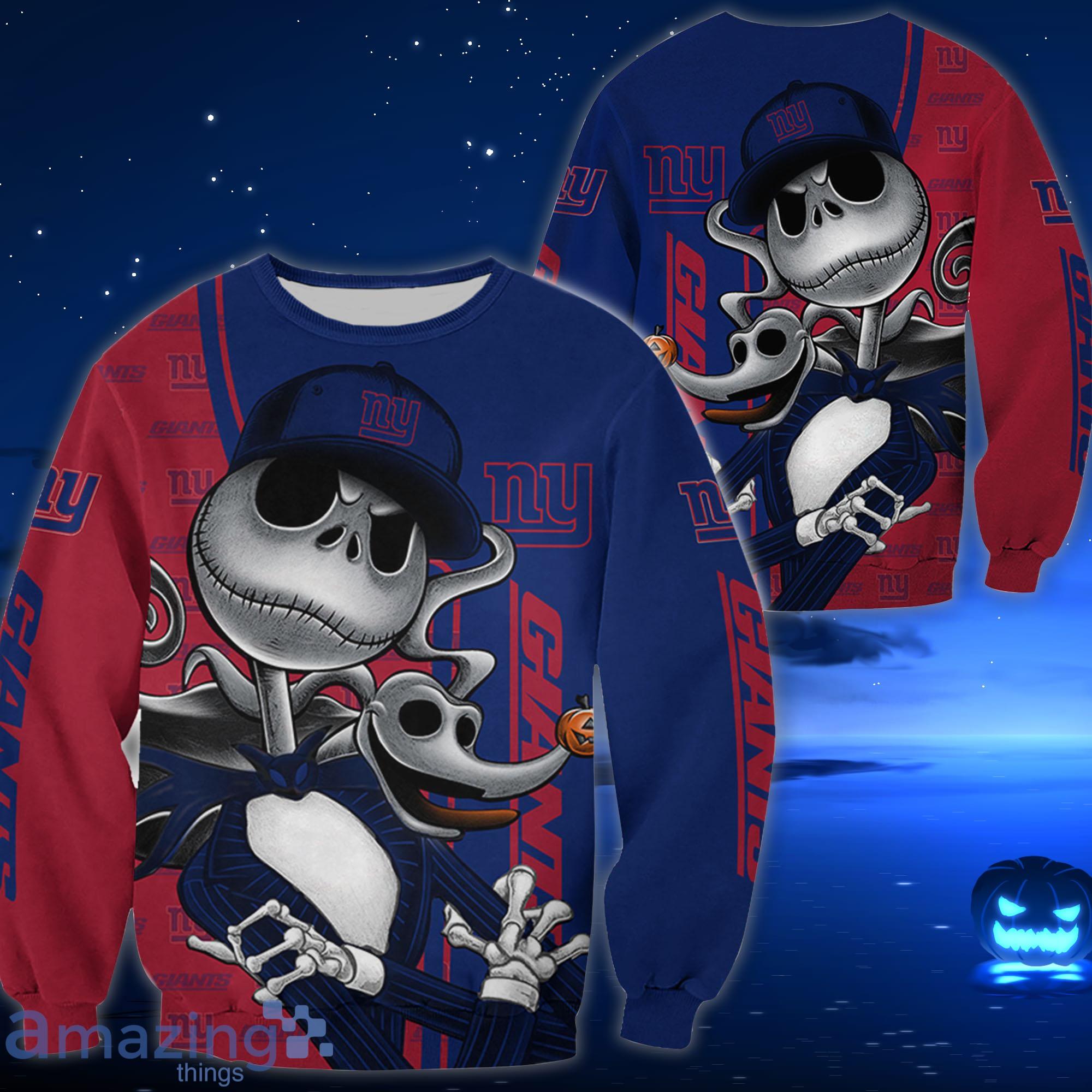 New York Giants Jack Skellington All Over Printed 3D Shirt Halloween Gift For Fans