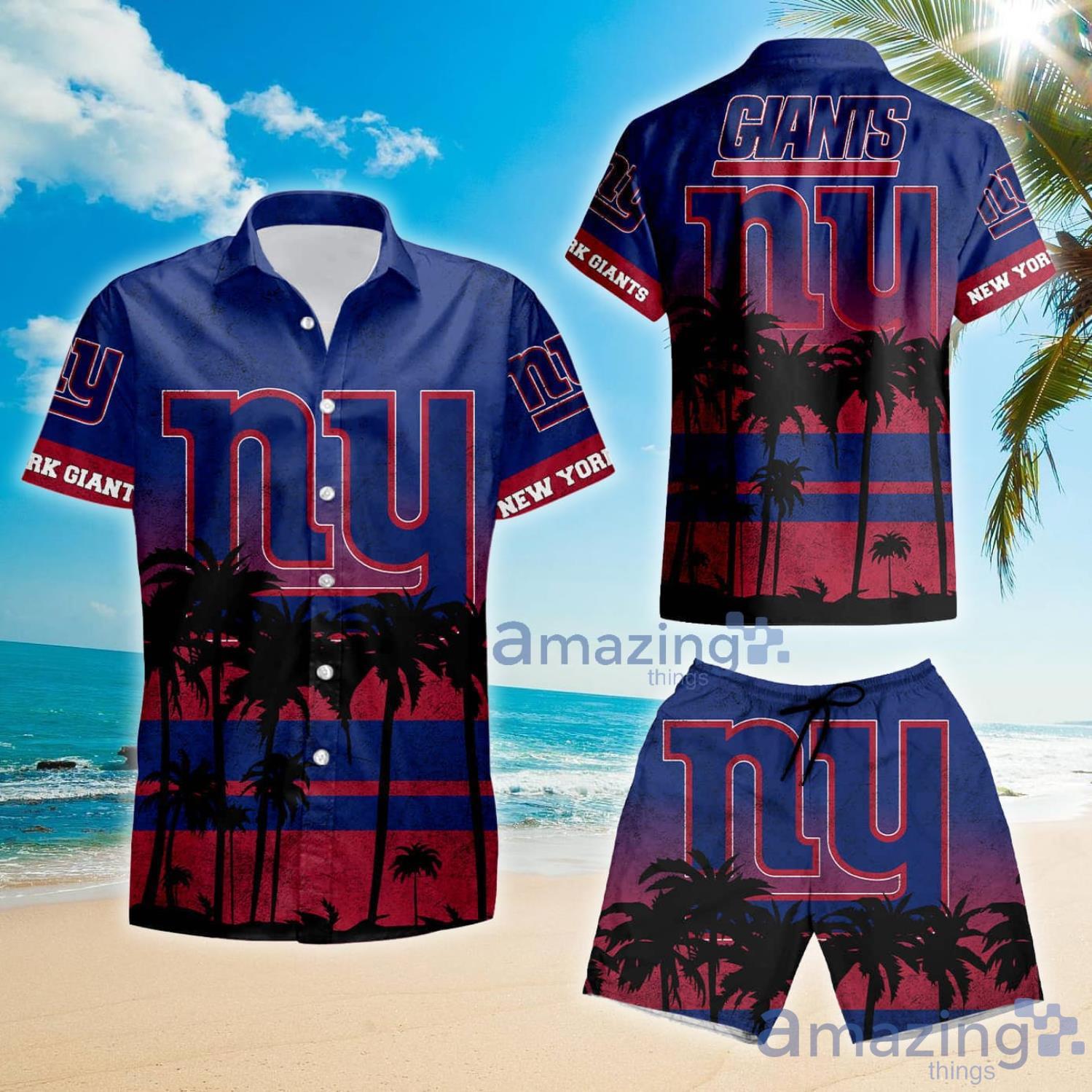 New York Giants Logo And Helmet Hawaiian Shirt And Shorts Best Gift For  Summer Vacation - Banantees