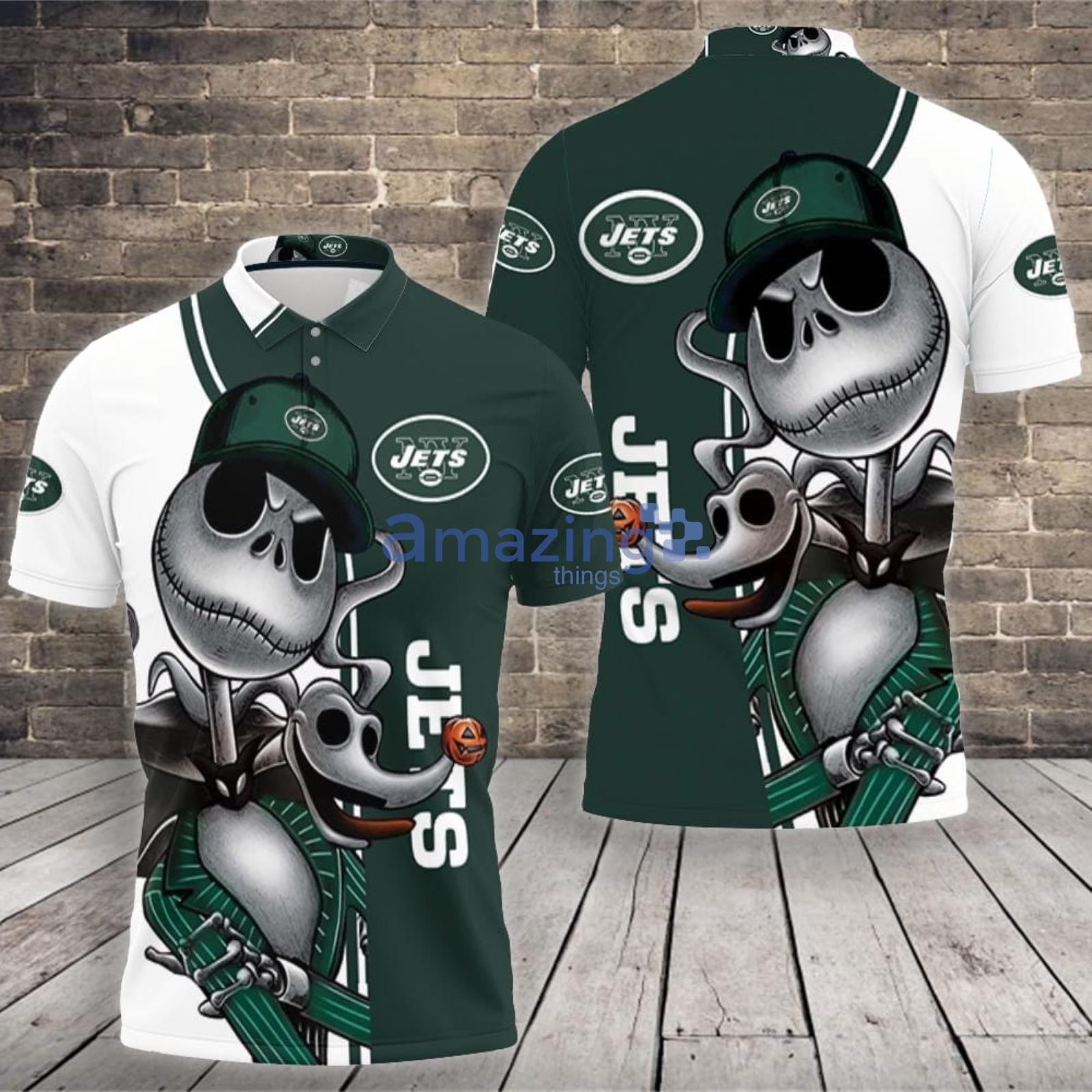 New York Jets Jack Skellington And Zero Polo Shirt For Sport Fans