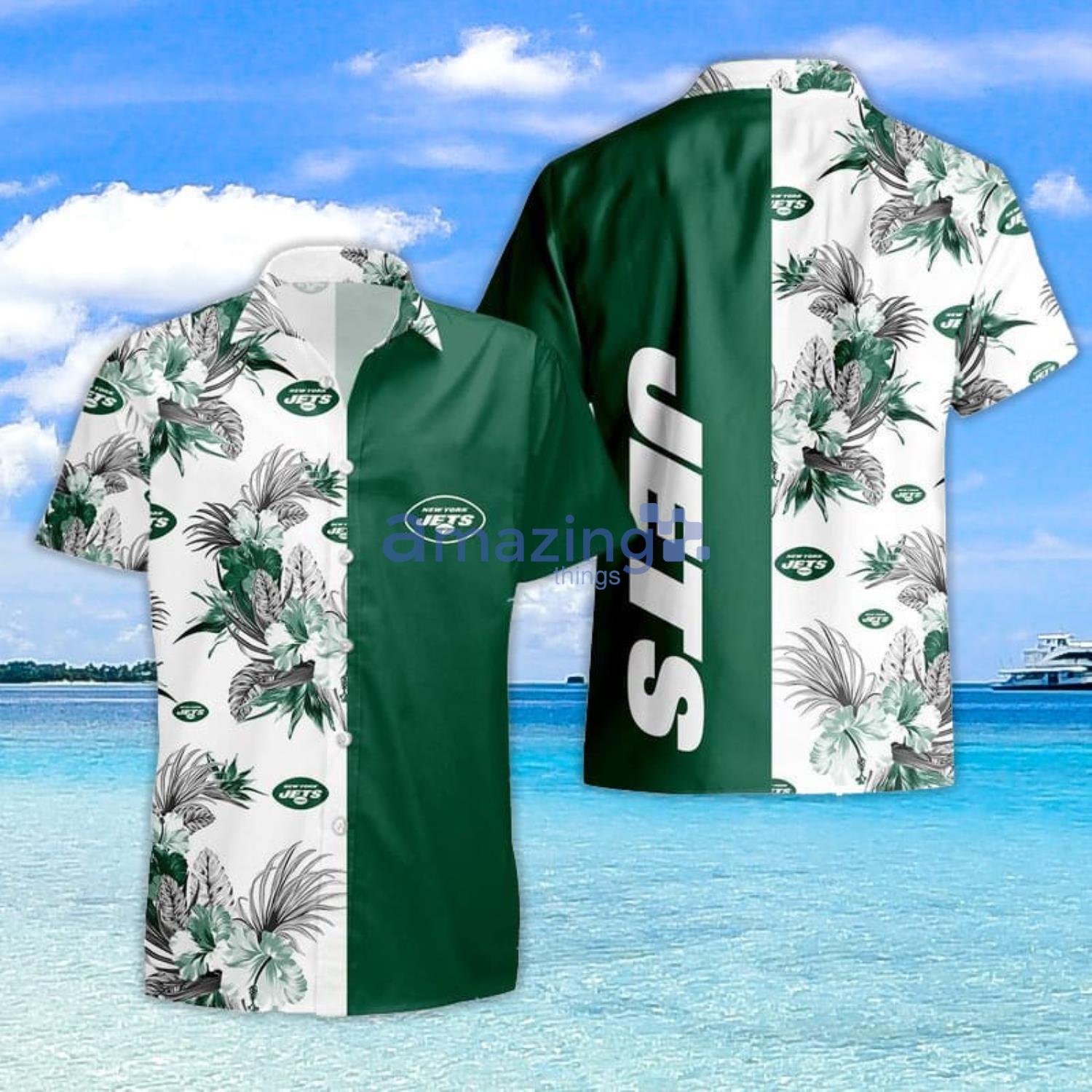 New York Jets Tropical Pattern For Fans Hawaiian Shirt and Short Product Photo 1