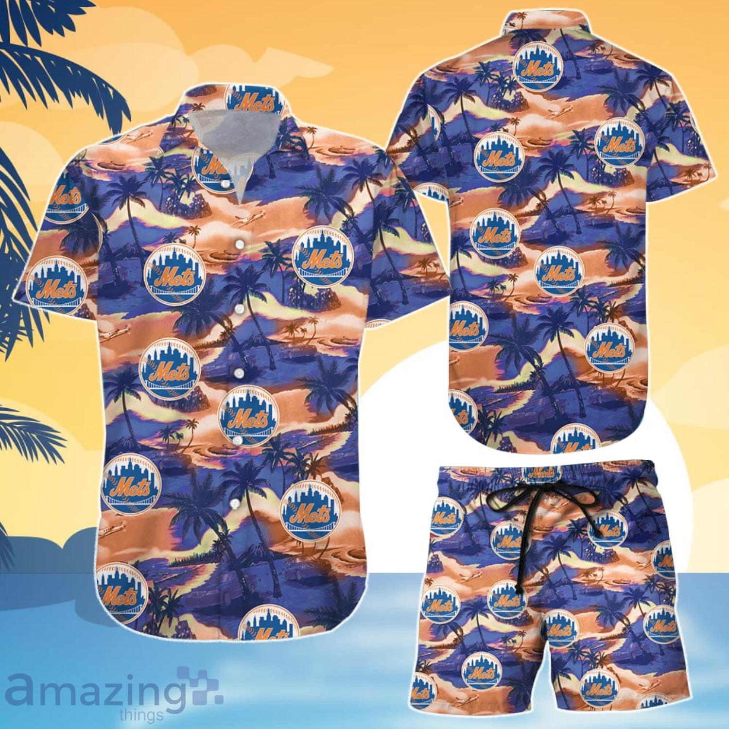 New York Mets City Style Button Up Shirt 2 Hawaiian Shirt And Shorts Summer  Gift For Fans - Banantees