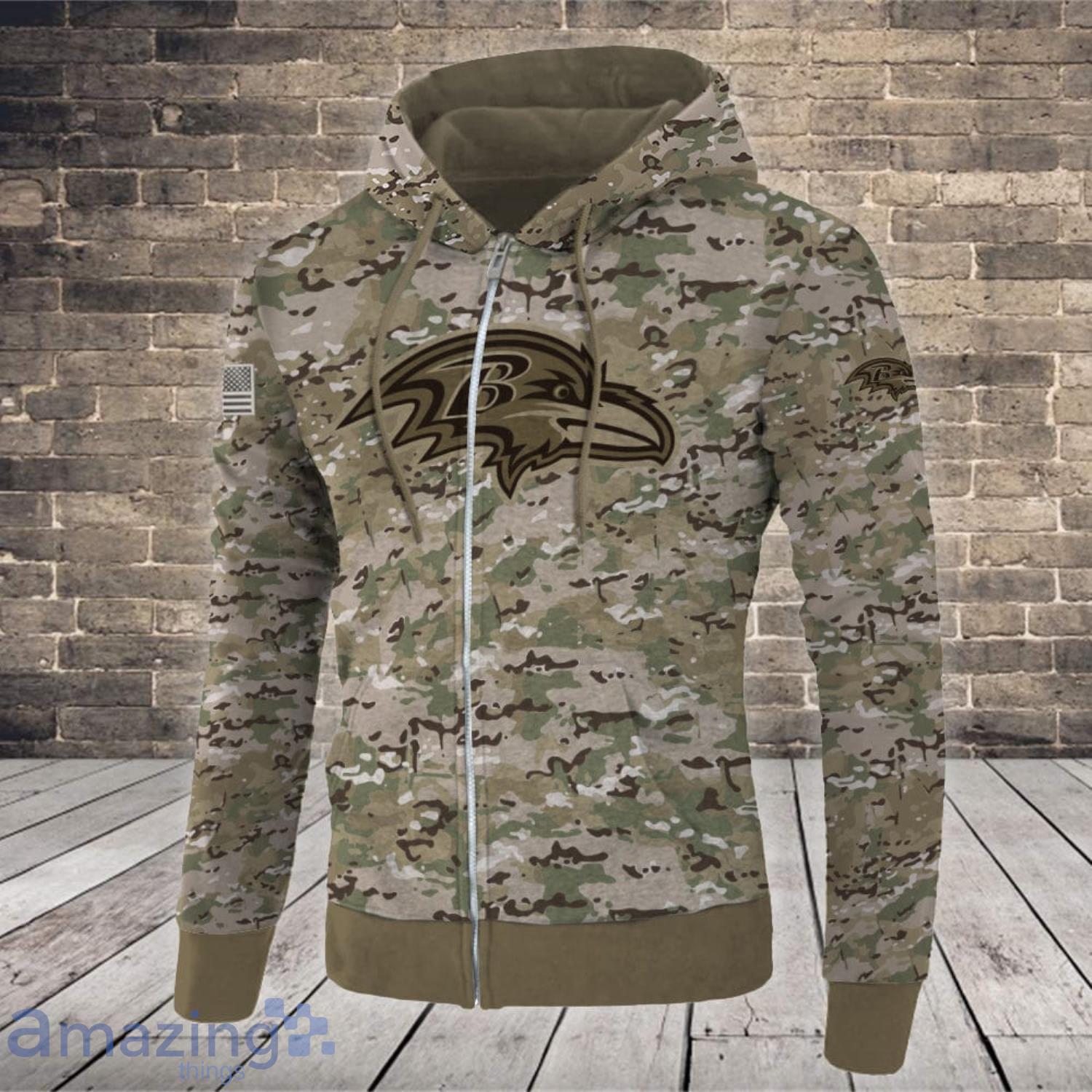 Baltimore Ravens NFL Hunting Camo Hoodie 3D For Fans