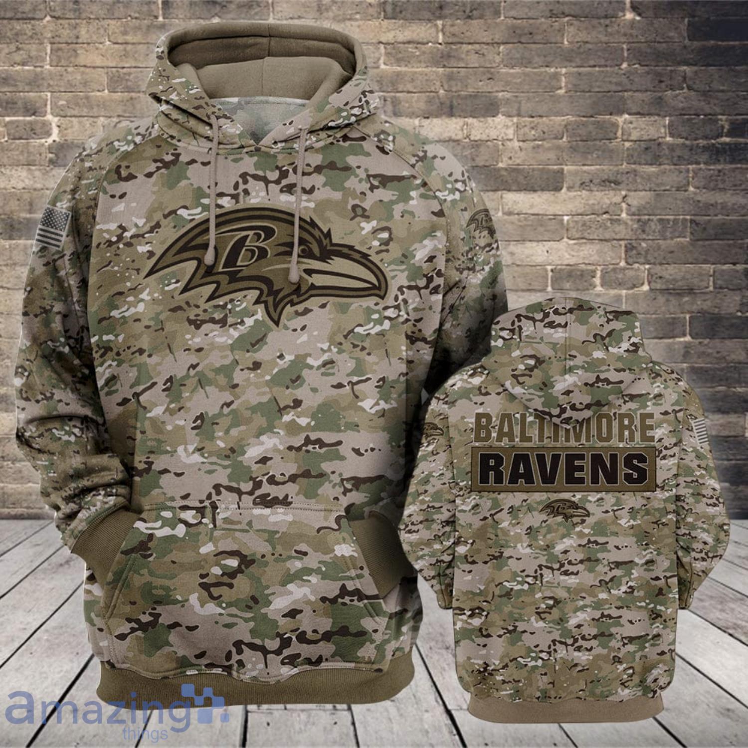 NFL Baltimore Ravens Camo Style Gifts for Veterans Day All Over Printed 3D  Shirt