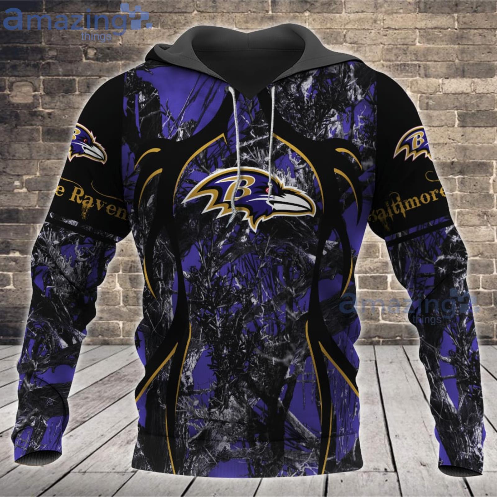 Baltimore Ravens NFL Hunting Camo Hoodie 3D For Fans