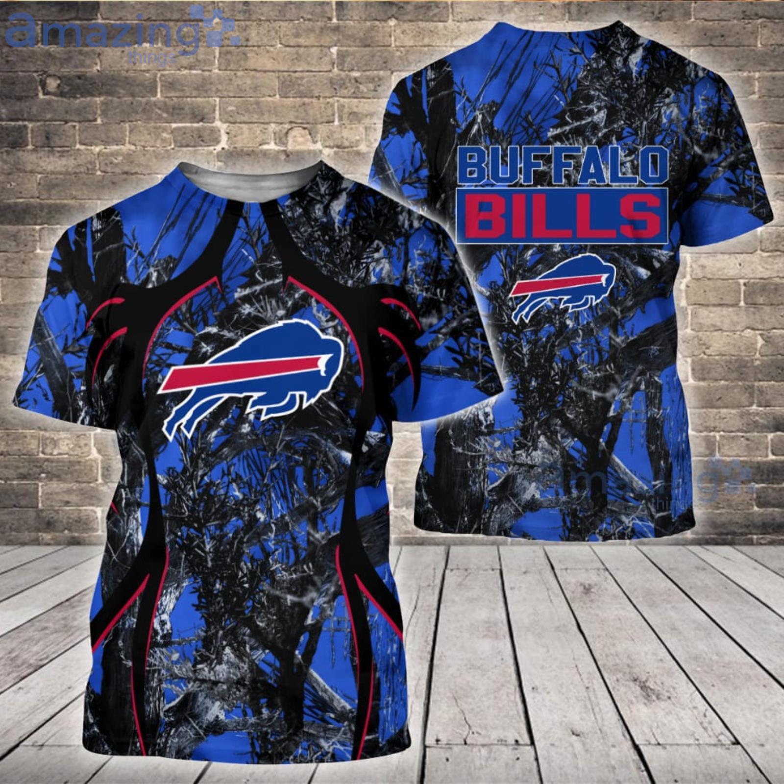 NFL Buffalo Bills Fans Camo Hunting Pattern All Over Printed 3D Shirt