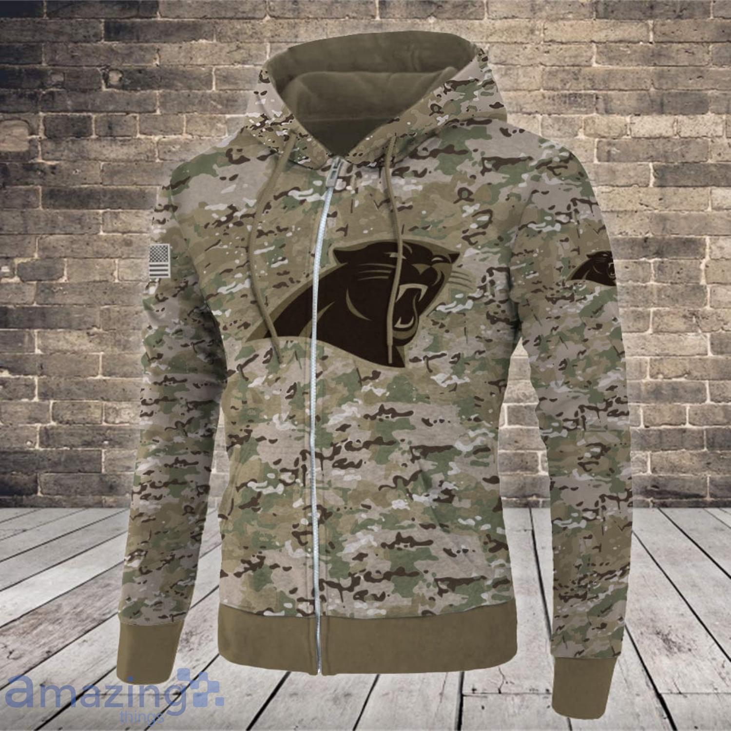 NFL Carolina Panthers Camo Style Gifts for Veterans Day All Over