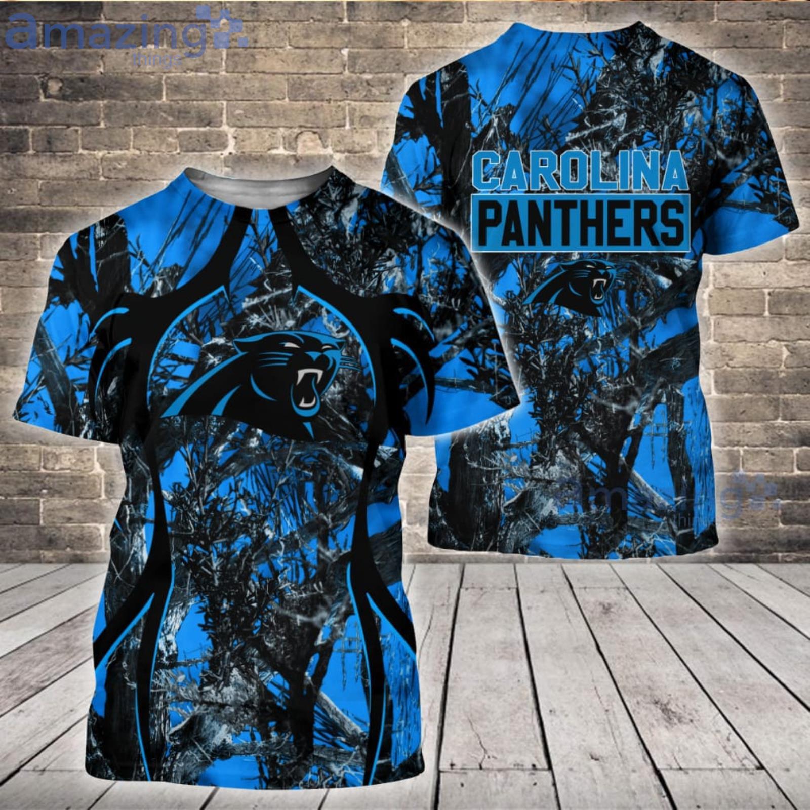 NFL Carolina Panthers All Over Print 3D T Shirt USA Flag Camo Realtree  Hunting Unisex Tshirt