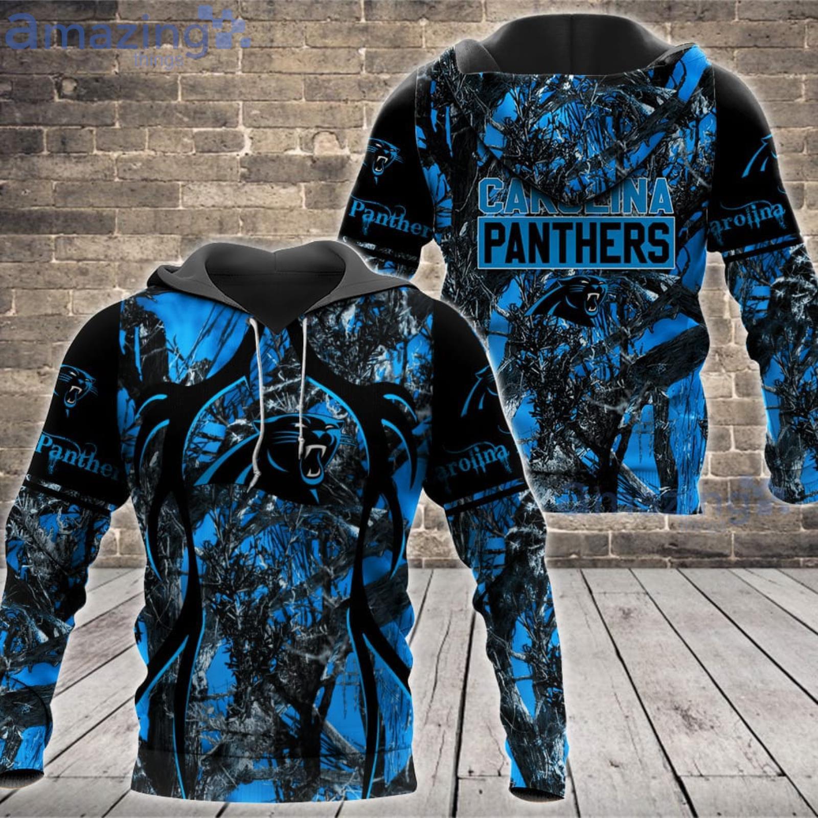 NFL Carolina Panthers Fans Camo Hunting Pattern All Over Printed 3D Shirt