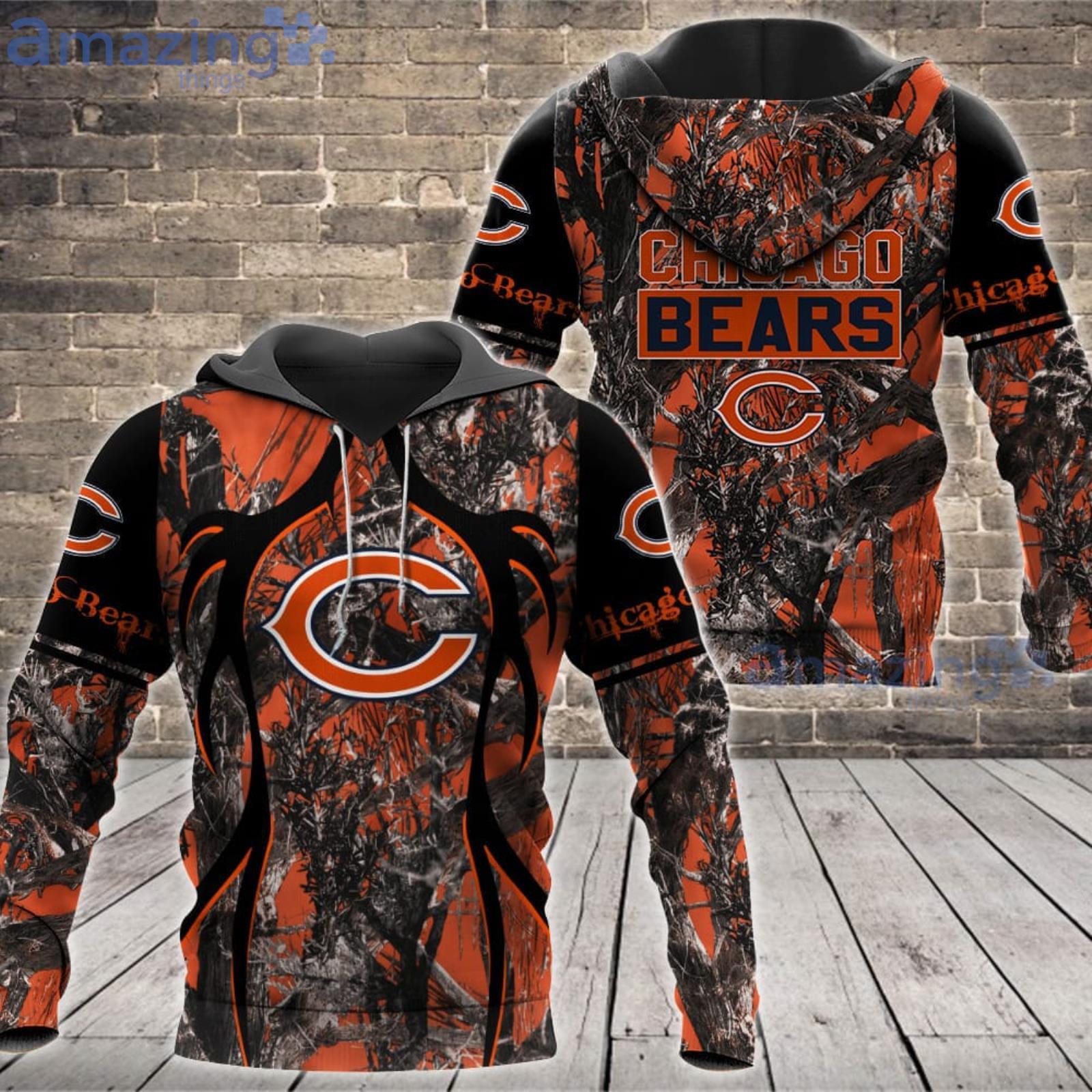 NFL Chicago Bears Fans Camo Hunting Pattern All Over Printed 3D Shirt