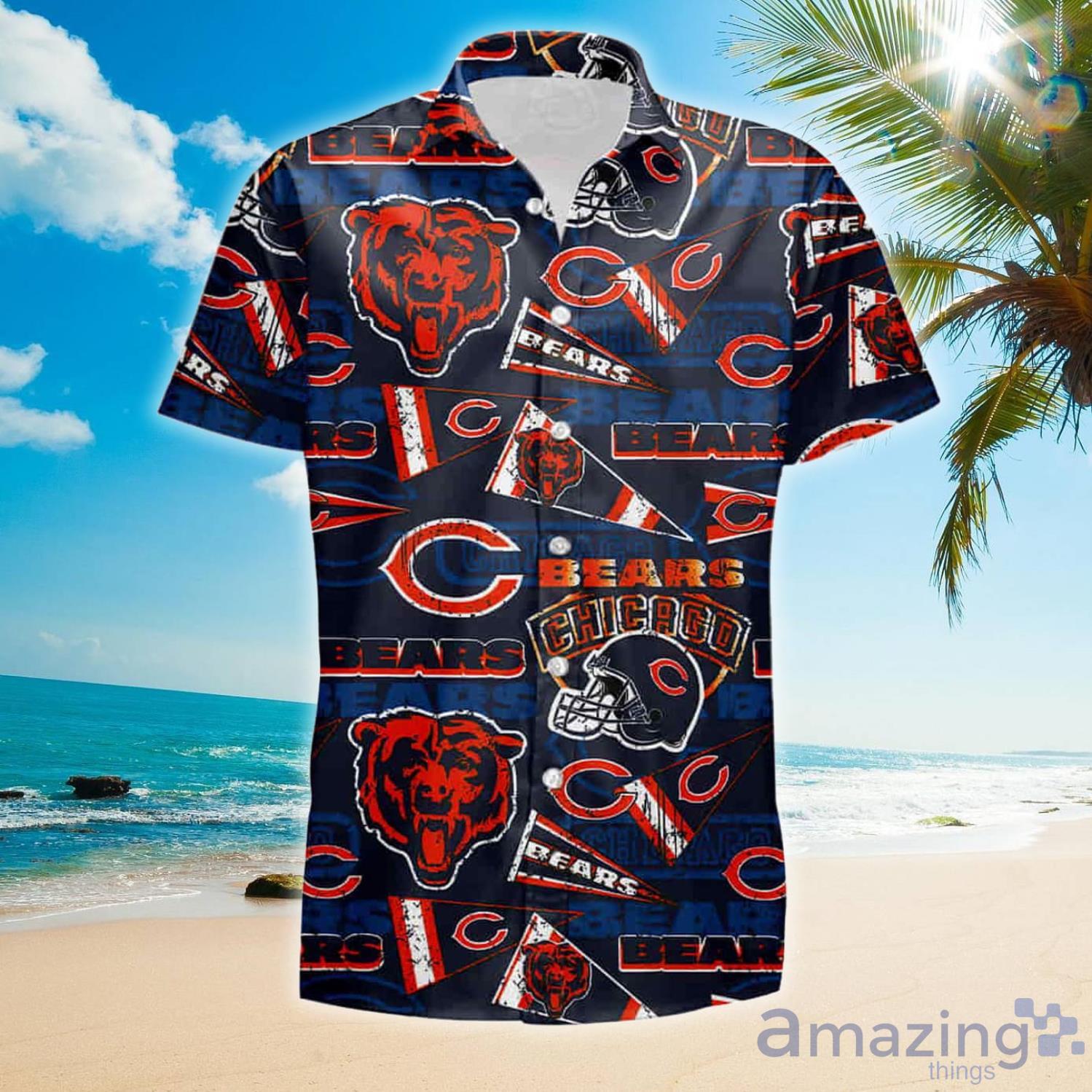 Nfl Chicago Bears Vintage Summer Hawaiian Shirt And Shorts - Banantees